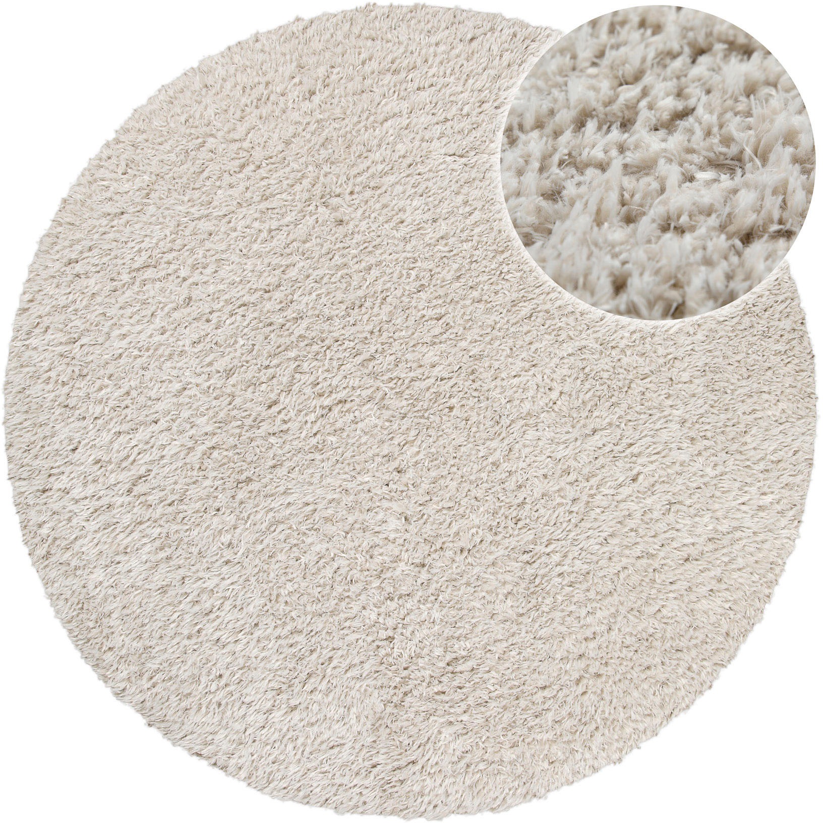 my home Hochflor-Teppich Josetta, rund, Höhe: günstig online kaufen