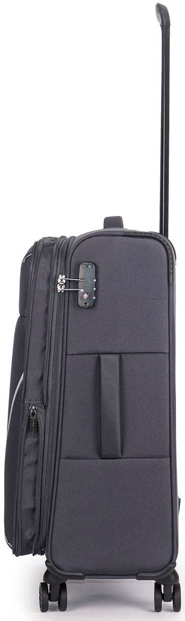 Stratic Weichgepäck-Trolley »Strong M, anthracite«, 4 Rollen, Reisekoffer großer Koffer Aufgabegepäck TSA-Schloss