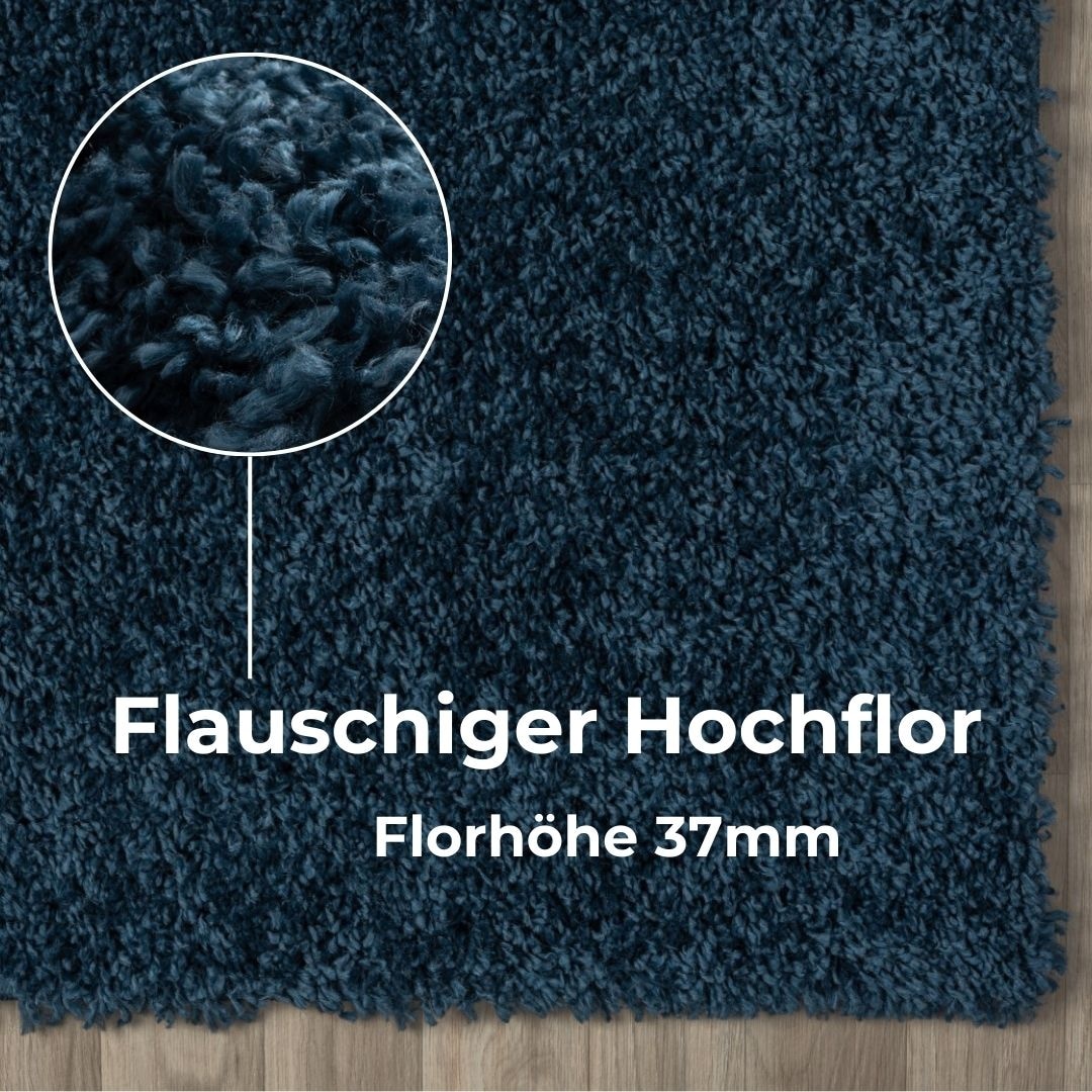 my home Hochflor-Teppich »Banji«, rechteckig, 37 mm Höhe, Uni Farben, weich und flauschig, auch als Läufer & in rund erhältlich