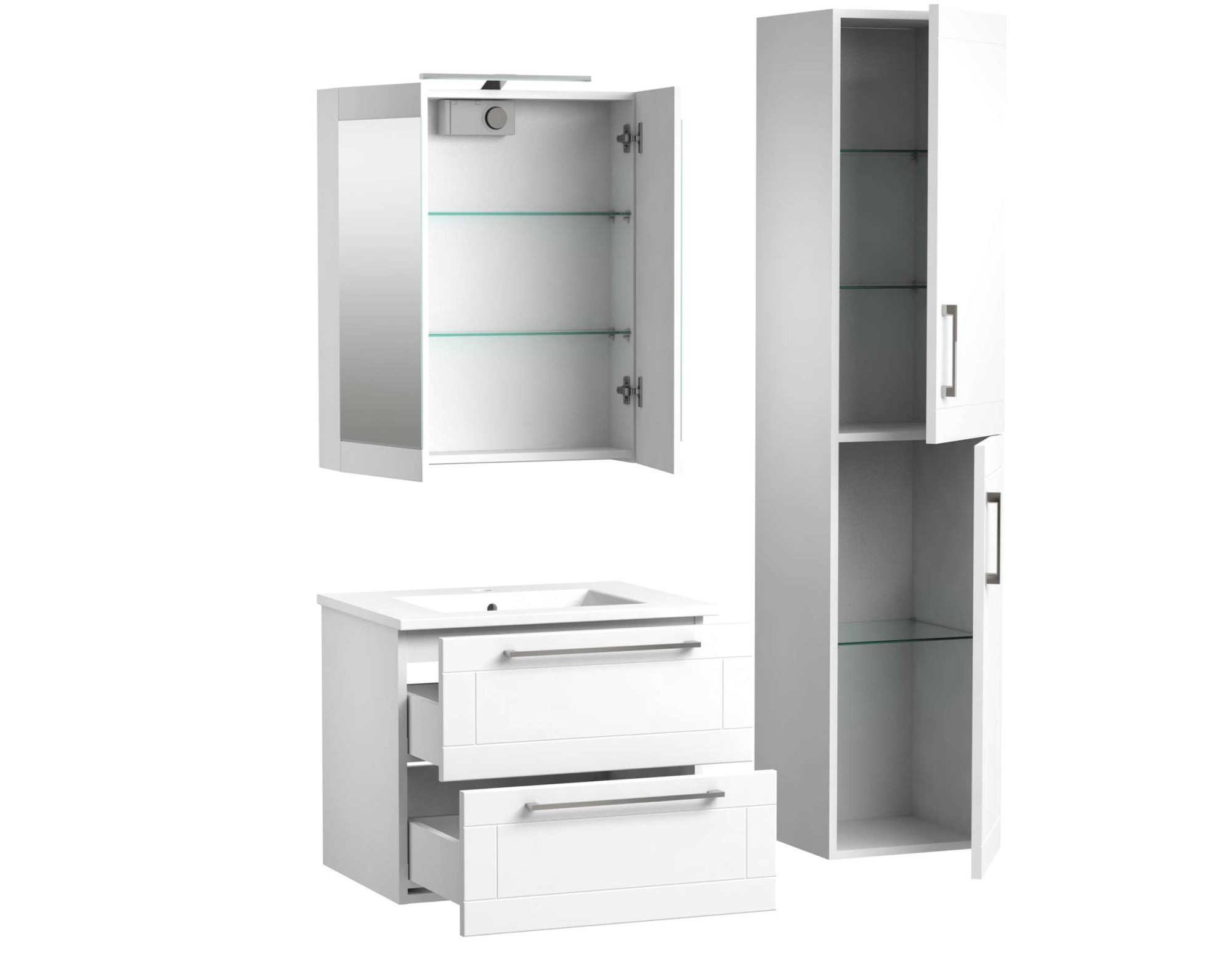 welltime Badezimmerspiegelschrank »Serena Retro«, FSC®-zertifiziertes Material, Breite 61,5 cm, mit LED-Beleuchtung