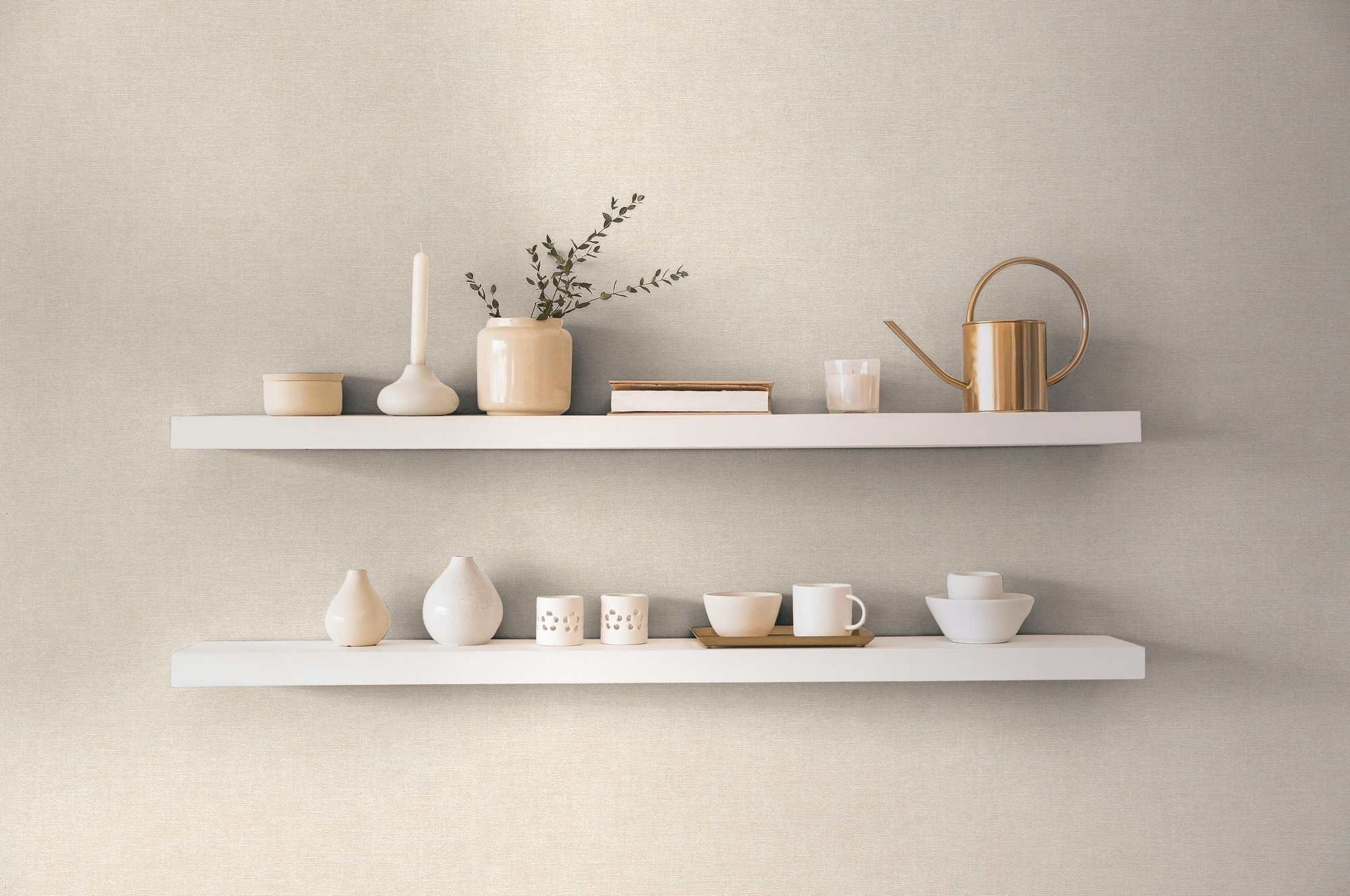 living walls Vliestapete »Smart Surfaces einfarbige Tapete Unitapete Struktur-Optik Landhaus« matt strukturiert Vliestapete Textil-Optik für Schlafzimmer Küche Wohnzimmer Uni Design