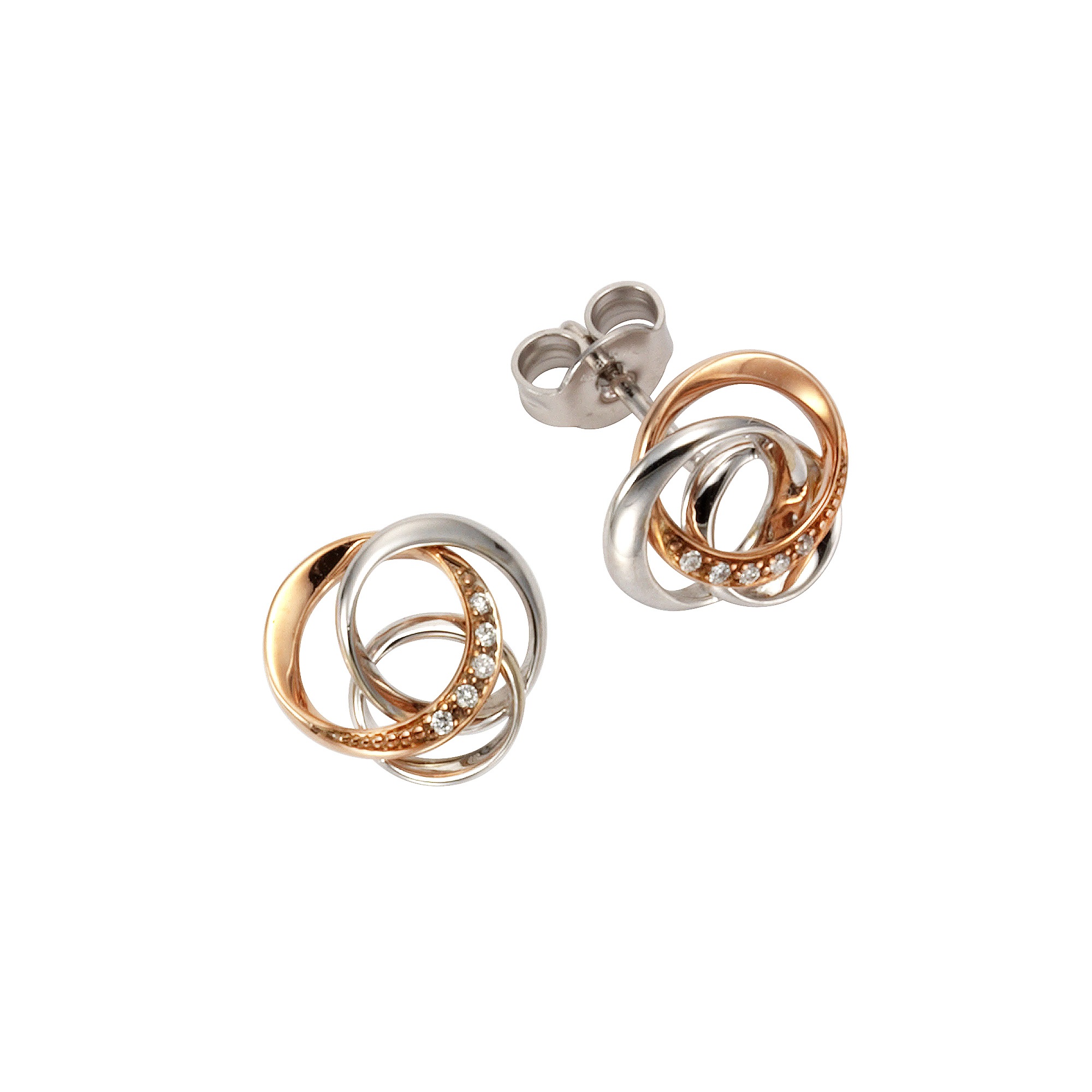 Paar Ohrstecker mehrfarbig + weiß 0,04 ct SI = kleine Einschlüsse ONE-SIZE – 0,04 ct SI = kleine Einschlüsse