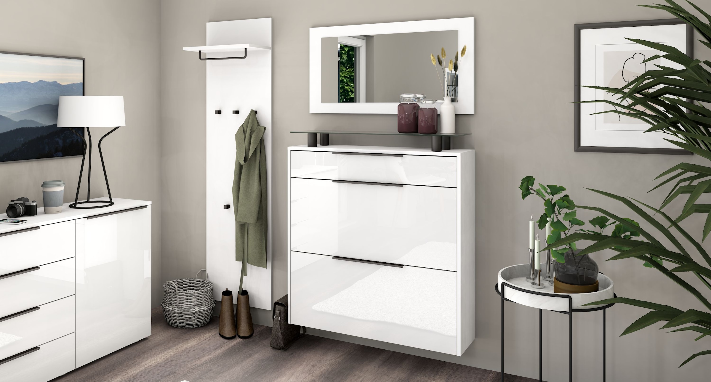 borchardt Möbel Garderoben-Set »Tom«, (3 St.), Schuhschrank hängend
