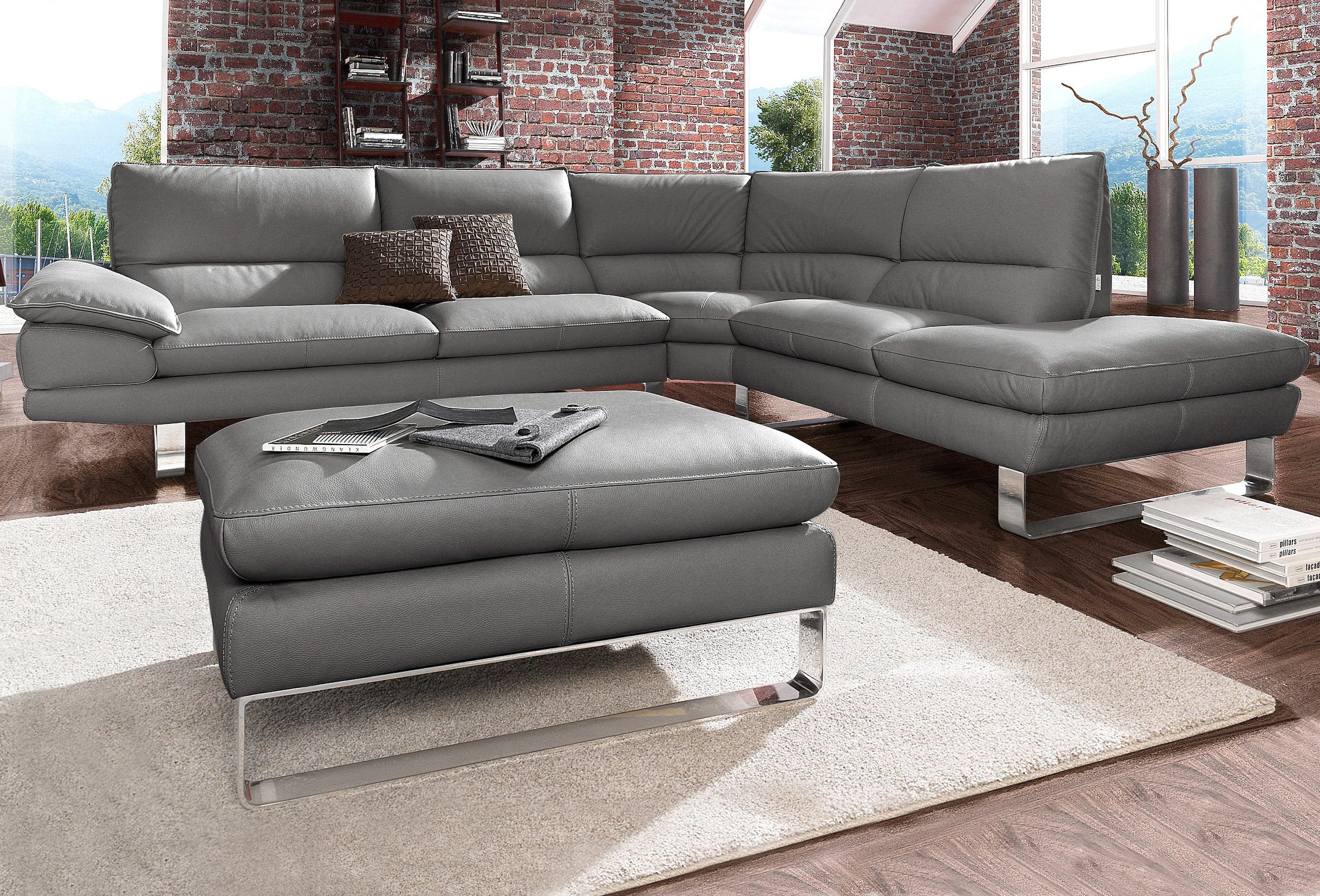 CALIA ITALIA Ecksofa »Dave, italienisches Designsofa mit erstklassigem Sitzkomfort, L-Form«, mit tollen Lederbezügen