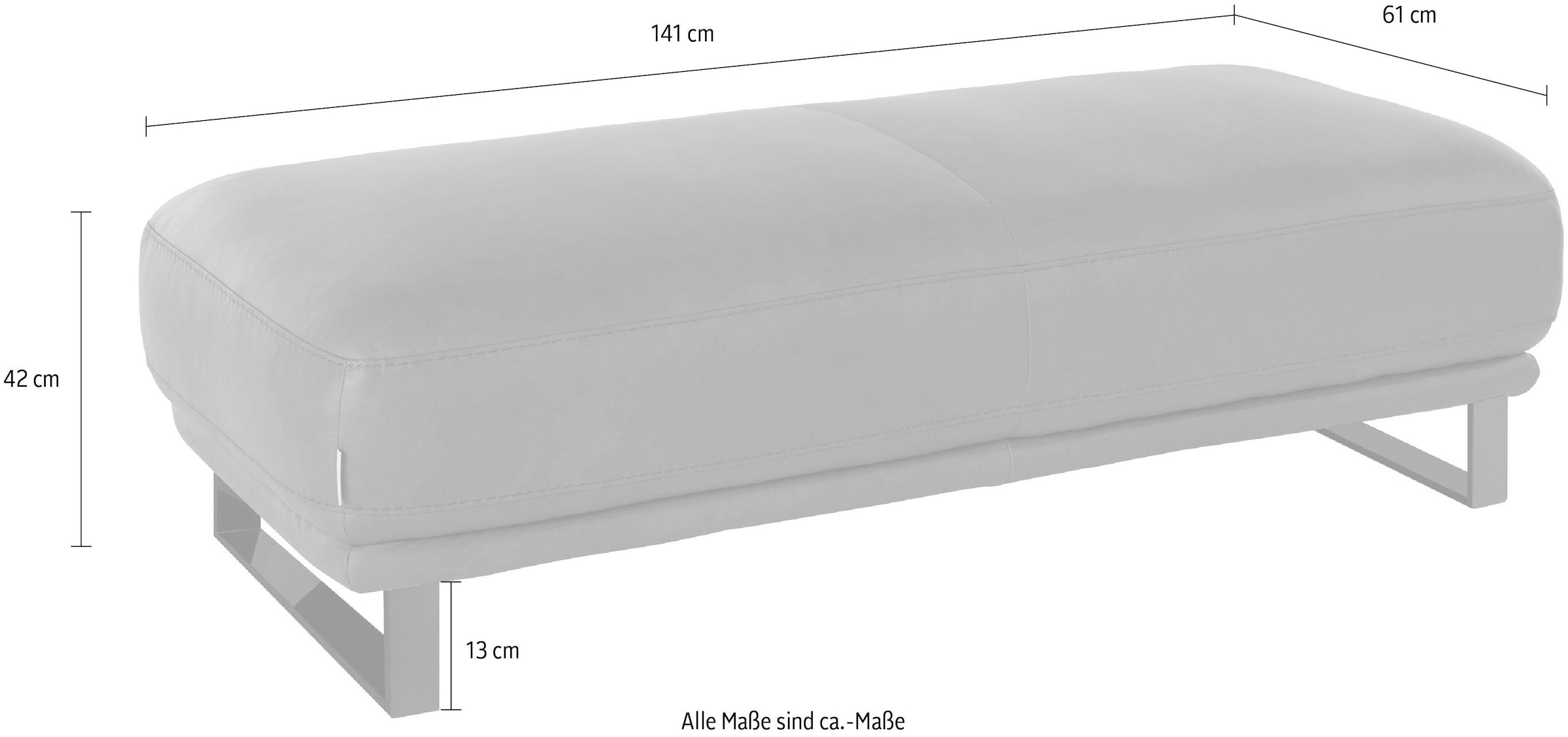 W.SCHILLIG Hocker »montanaa« mit Metallkufen in Bronze pulverbeschichtet, Breite 141 cm