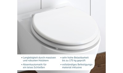 Schütte WC-Sitz »WHITE«, Toilettendeckel mit Absenkautomatik und Holzkern, maximale... kaufen