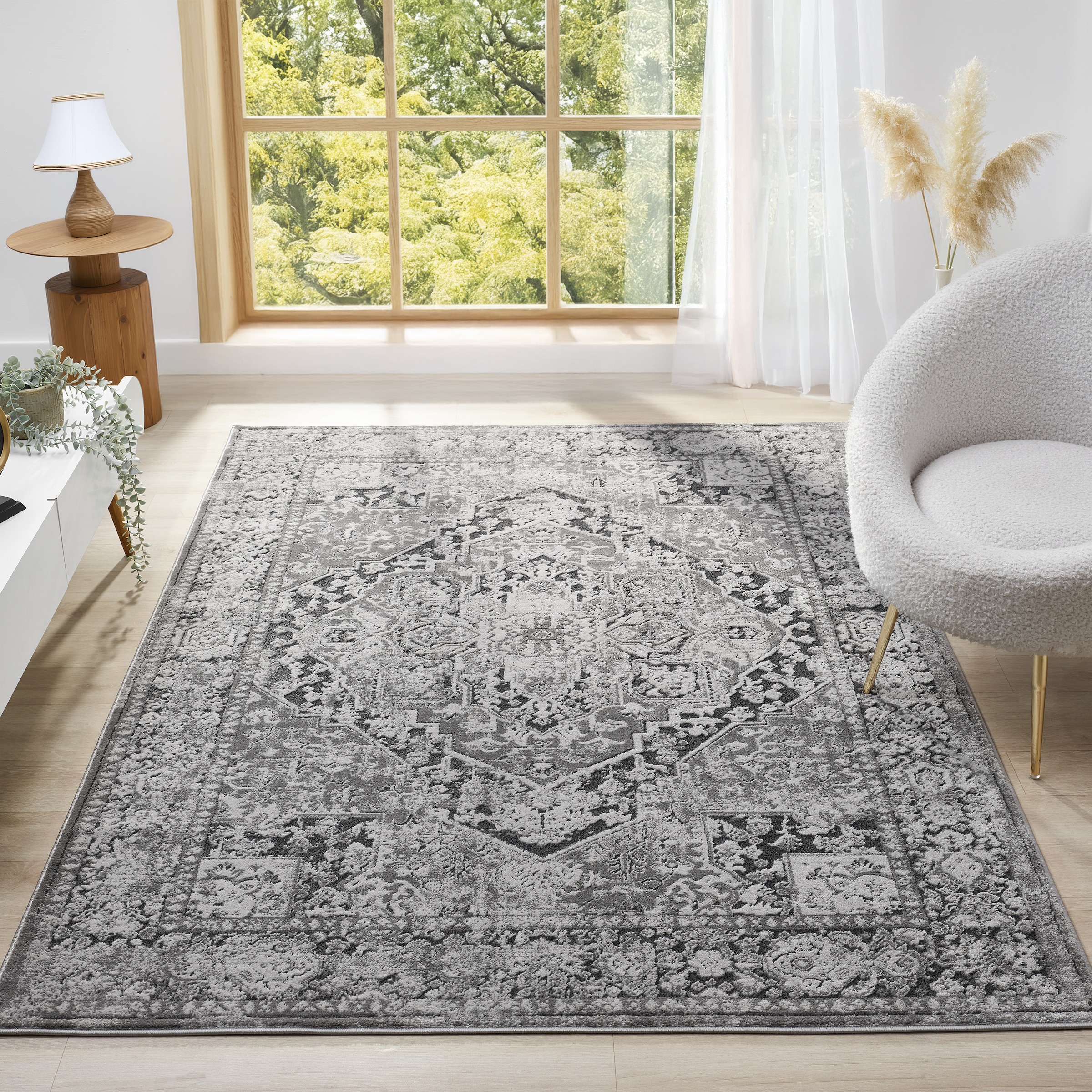 my home Teppich »Kylan, Hoch-Tief-Struktur, dezenter Glanz« rechteckig 9 mm Höhe dezenter Glanz, Schrumpf-Garn-Effekt, im Vintage-Look, dichte Qualität