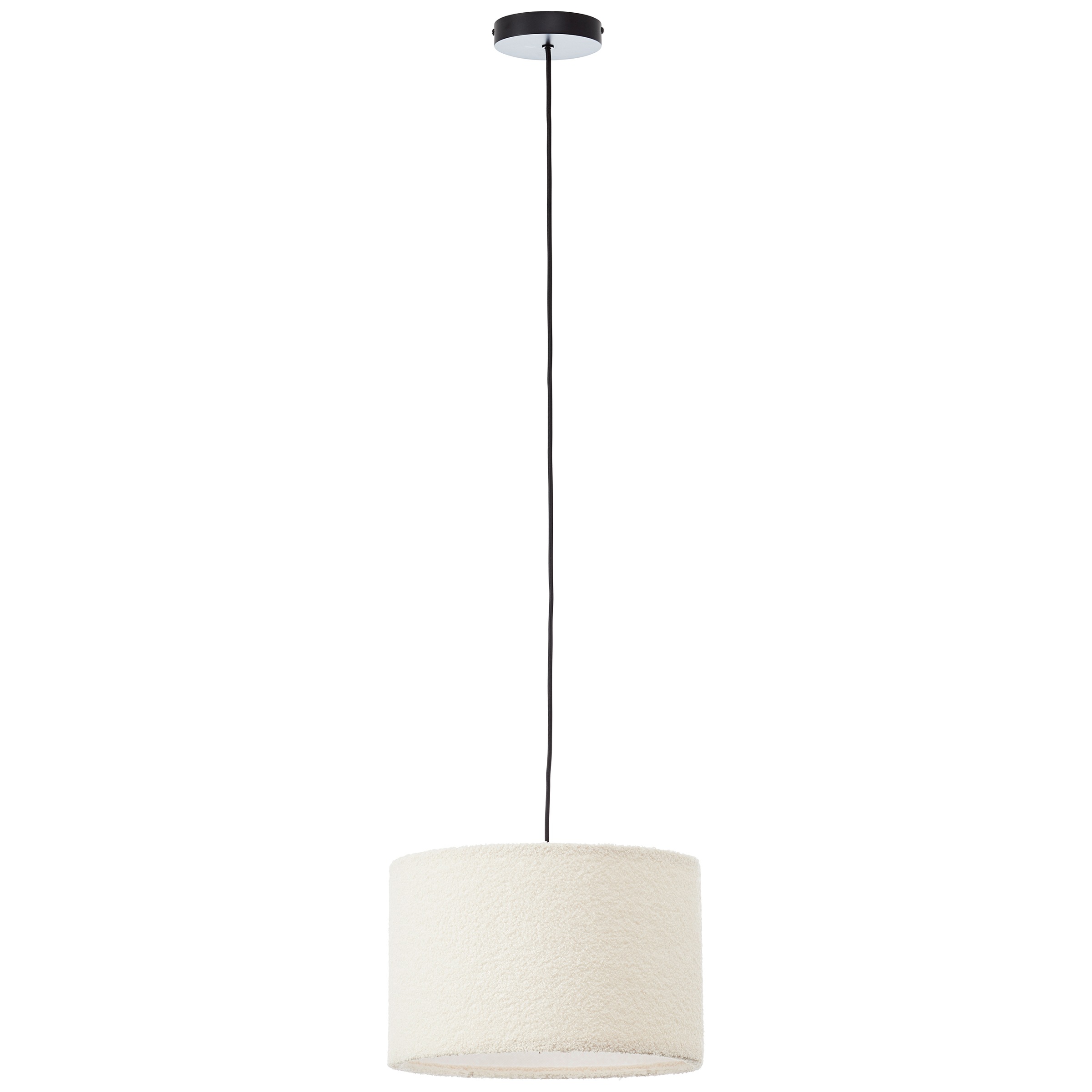 Brilliant Pendelleuchte »Teddy«, 1 flammig, Leuchtmittel E27 | ohne Leuchtmittel, flauschiger Teddystoff, 150 x 35 cm, E27, kürzbar, Textil, beige