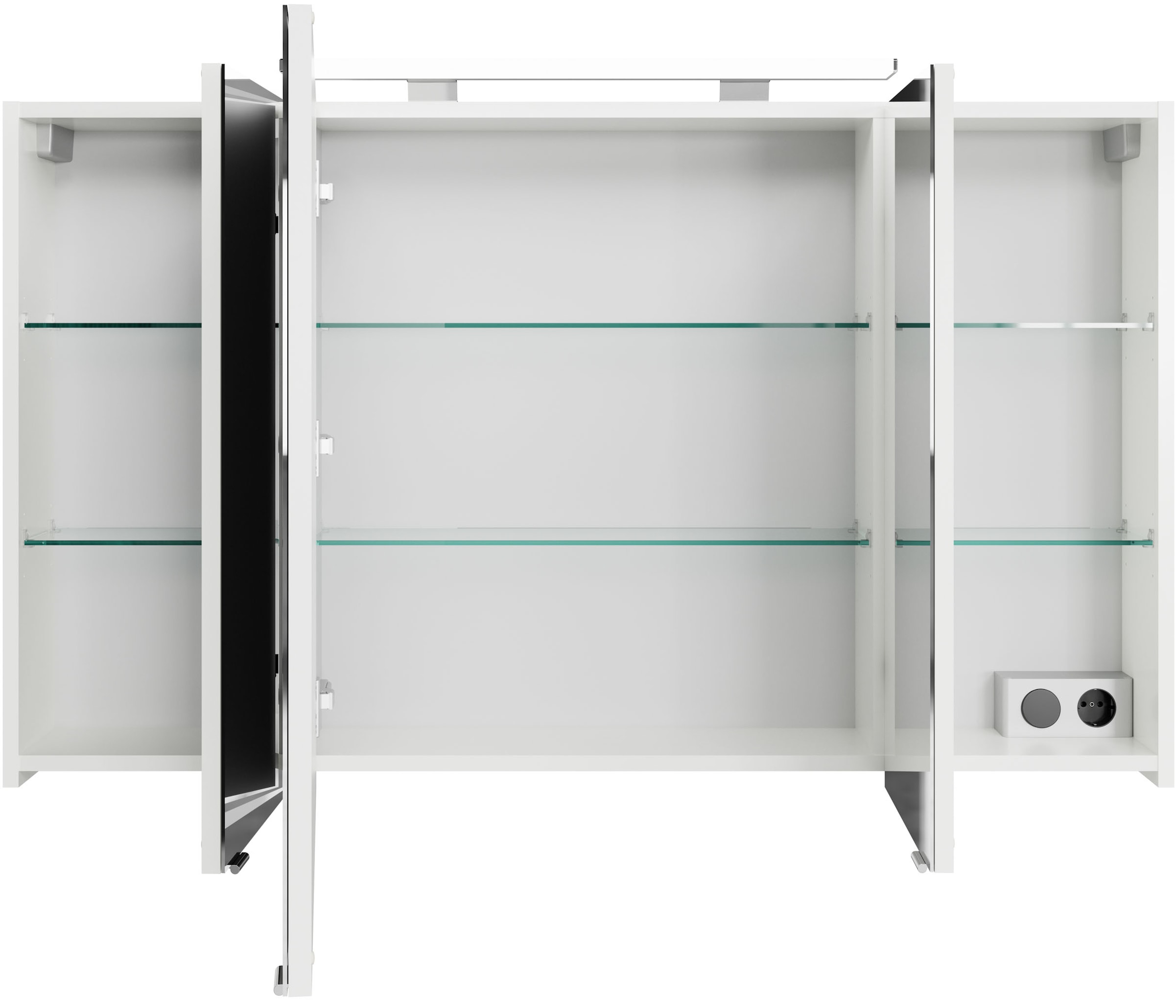 Saphir Badmöbel-Set »Serie 4010 4-teilig Keramik-Waschtisch mit LED-Spiegelschrank«, (Set), Badezimmer Set mit Unterschrank, Hängeschrank, inkl. Türdämpfer