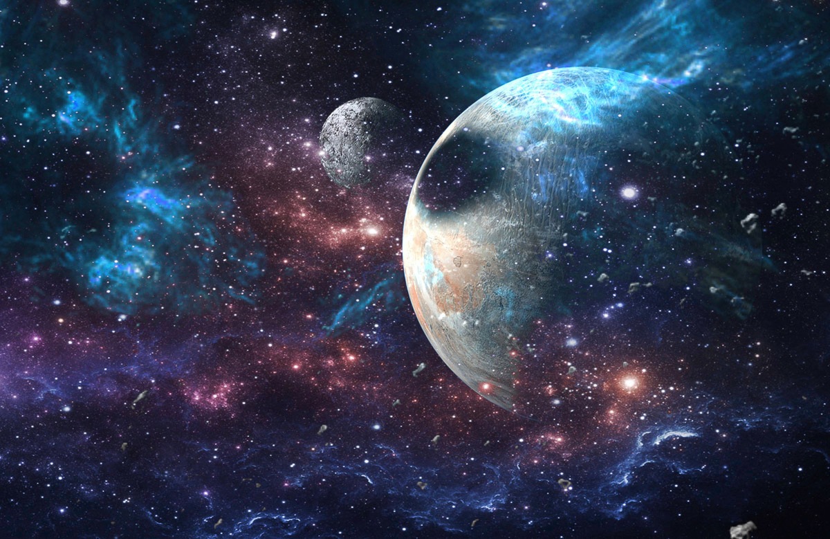 Papermoon Fototapete »Universum mit Planeten«