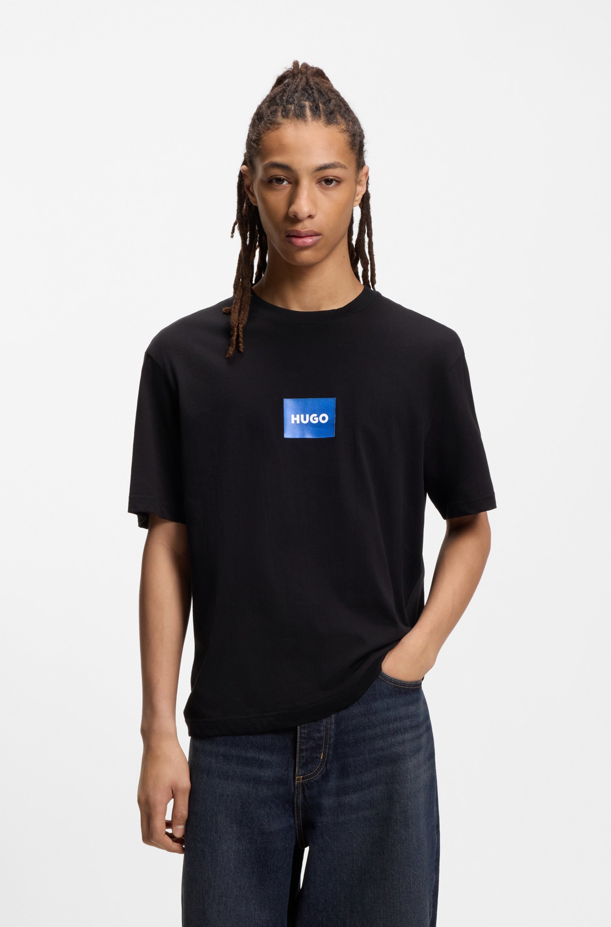 HUGO T-Shirt Regular Fit, Kurzarm, Hugo-Print