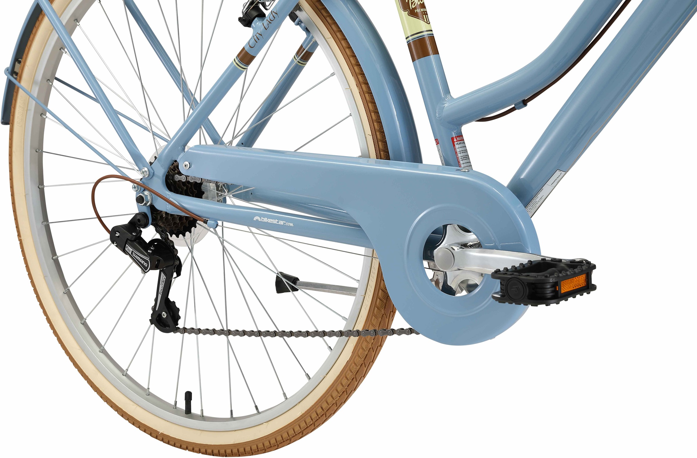 Bikestar Cityrad, 7 Gang, Shimano, RD-TY21 Schaltwerk, Kettenschaltung, für Damen, Kettenschaltung