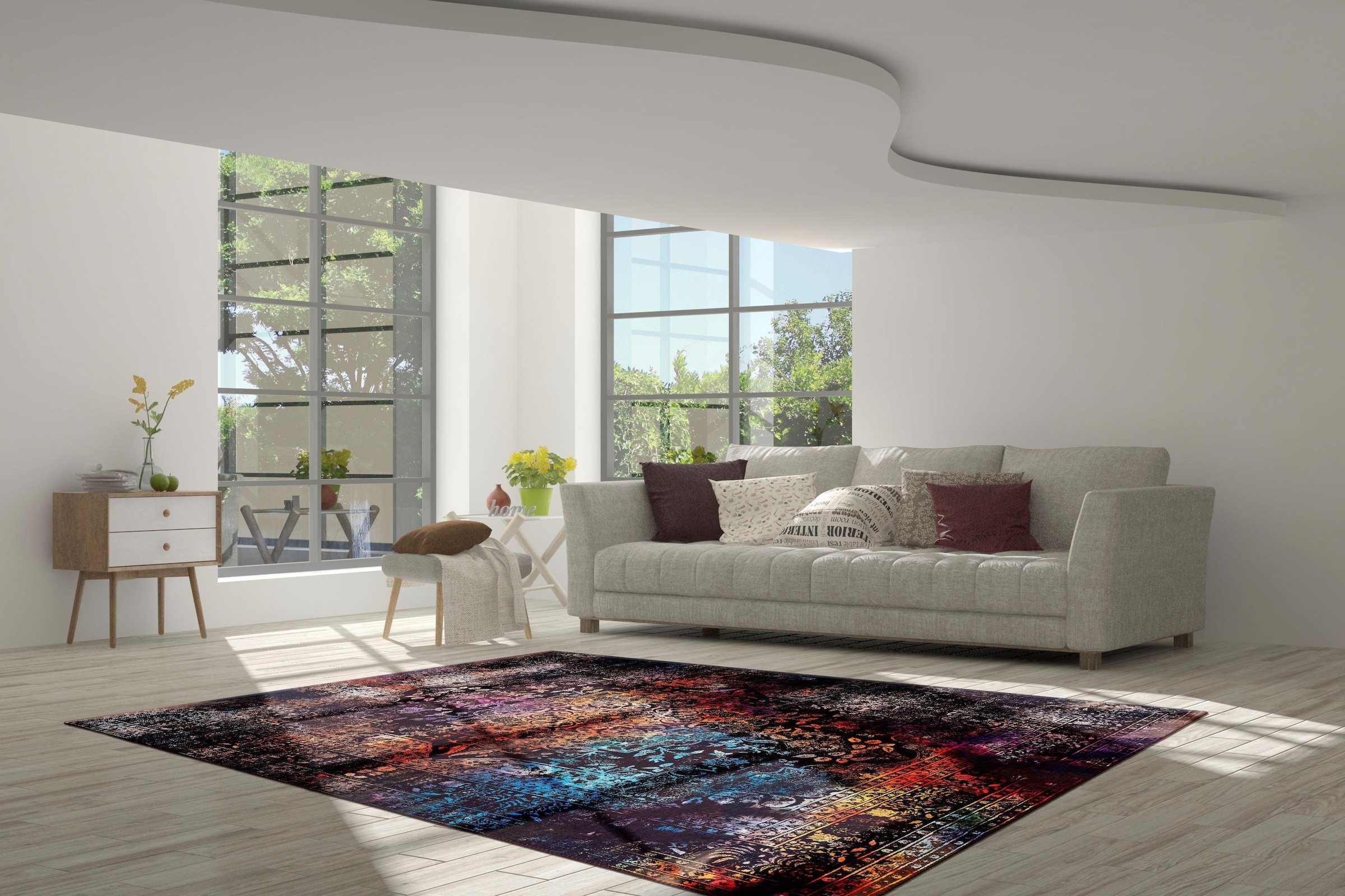 calo-deluxe Teppich »Castor 333«, rechteckig, 6 mm Höhe, Kurzflor, Wohnzimmer