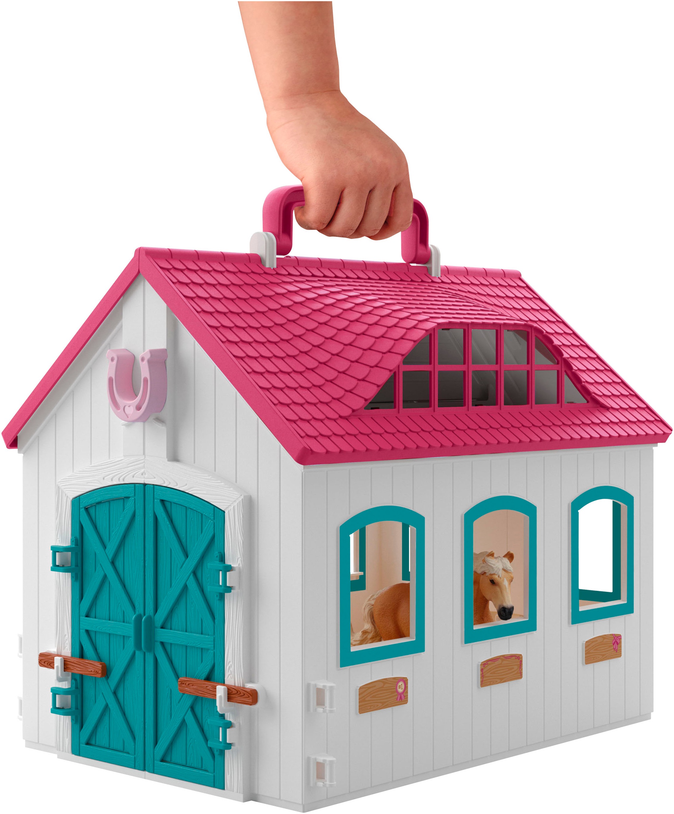 Schleich® Spielwelt »HORSE CLUB, Offenstall -Kleines Hufeisen (42703)«, Made in Europe