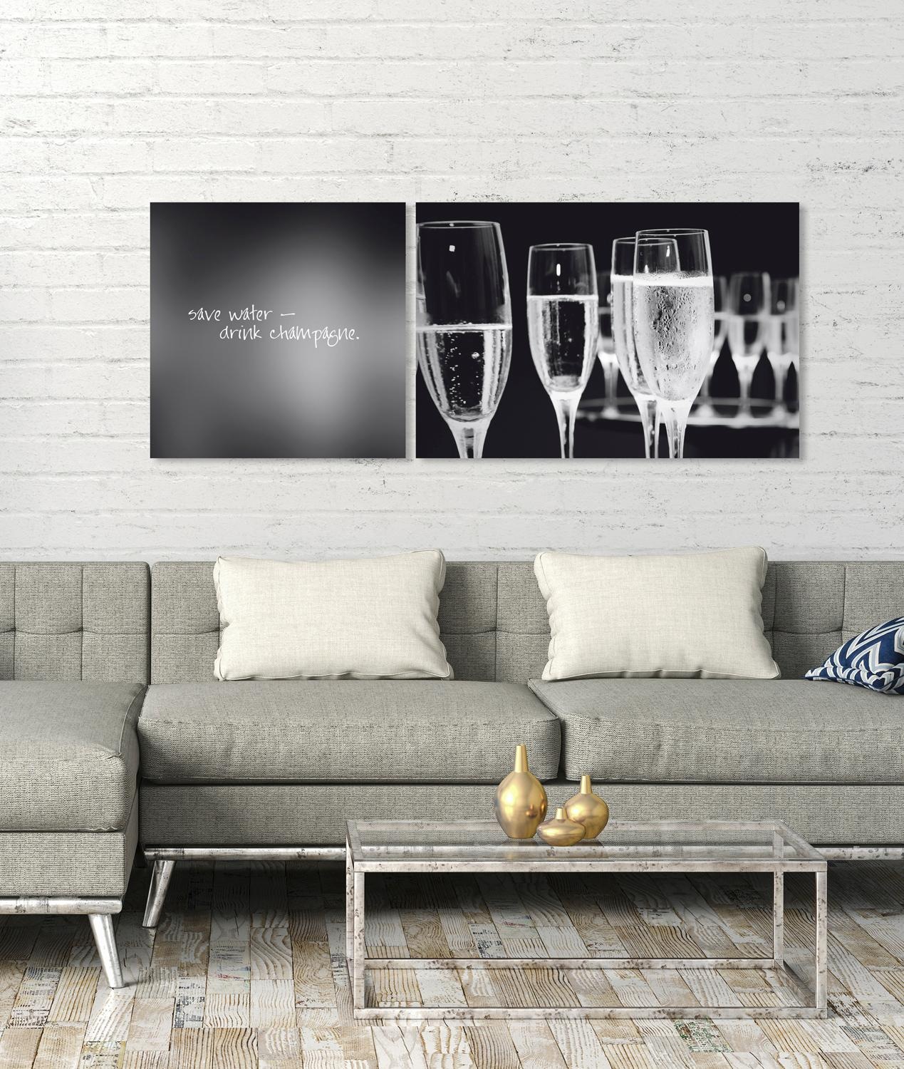 queence Leinwandbild »Champagne«, (Set), 2er-Set günstig online kaufen