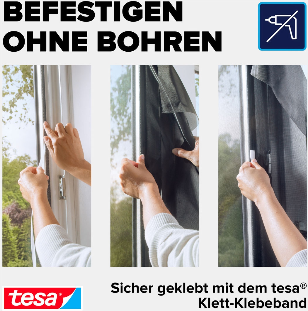 tesa Fliegengitter-Gewebe »Pollenschutzgitter 2-in-1 Pollenschutz und Fliegengitter« Packung, Fliegennetz, Klettband, 1 Stk. tlg. ohne Bohren - 120x240 cm
