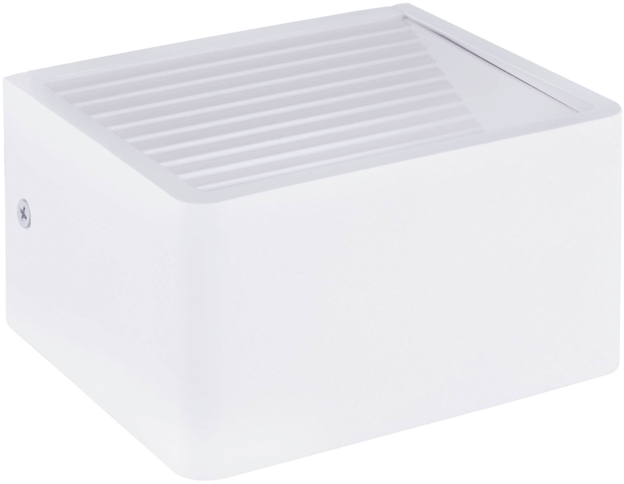 EGLO Wandleuchte »Doninni Außen-Wandlampe,  Außenlampe,  Aluminium und Kunststoff, IP44« LED-Modul 1 Stk. Warmweiß Wand-/Deckenleuchte - L13,5 x B12 x H7,5 cm - weiß - 6,2W inkl.