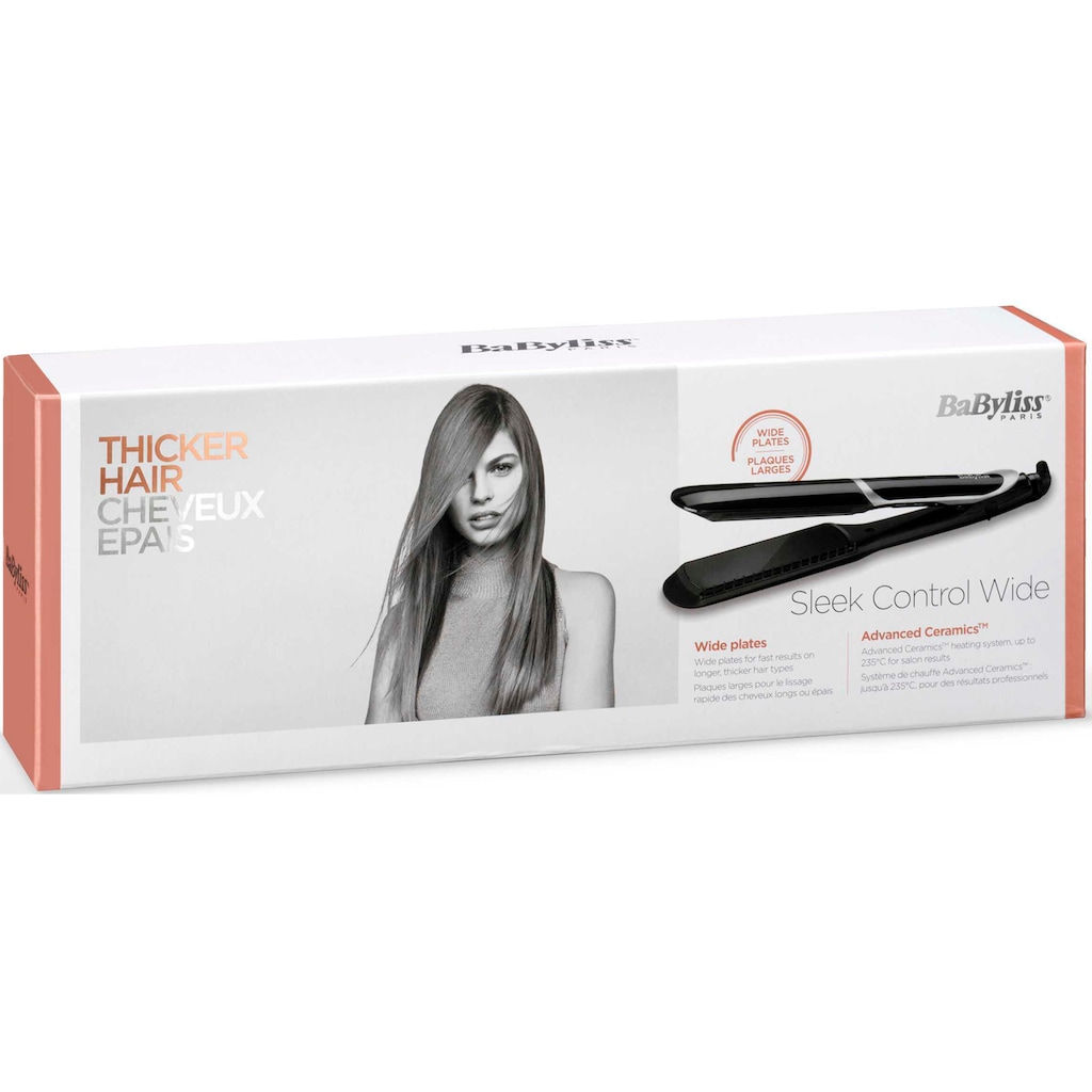 BaByliss Glätteisen »ST397E Sleek Control Wide«, Titanium-Keramik-Beschichtung