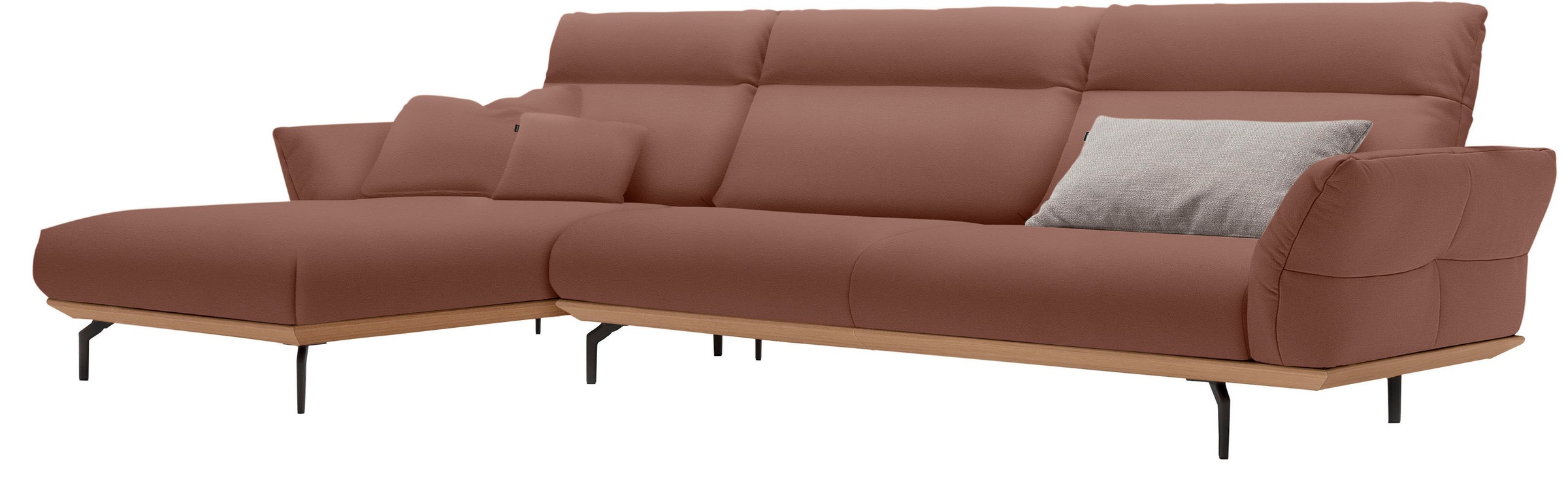 Creation BY ROLF BENZ Ecksofa »CR.460«, Sockel in Eiche, Winkelfüße in Umbr günstig online kaufen