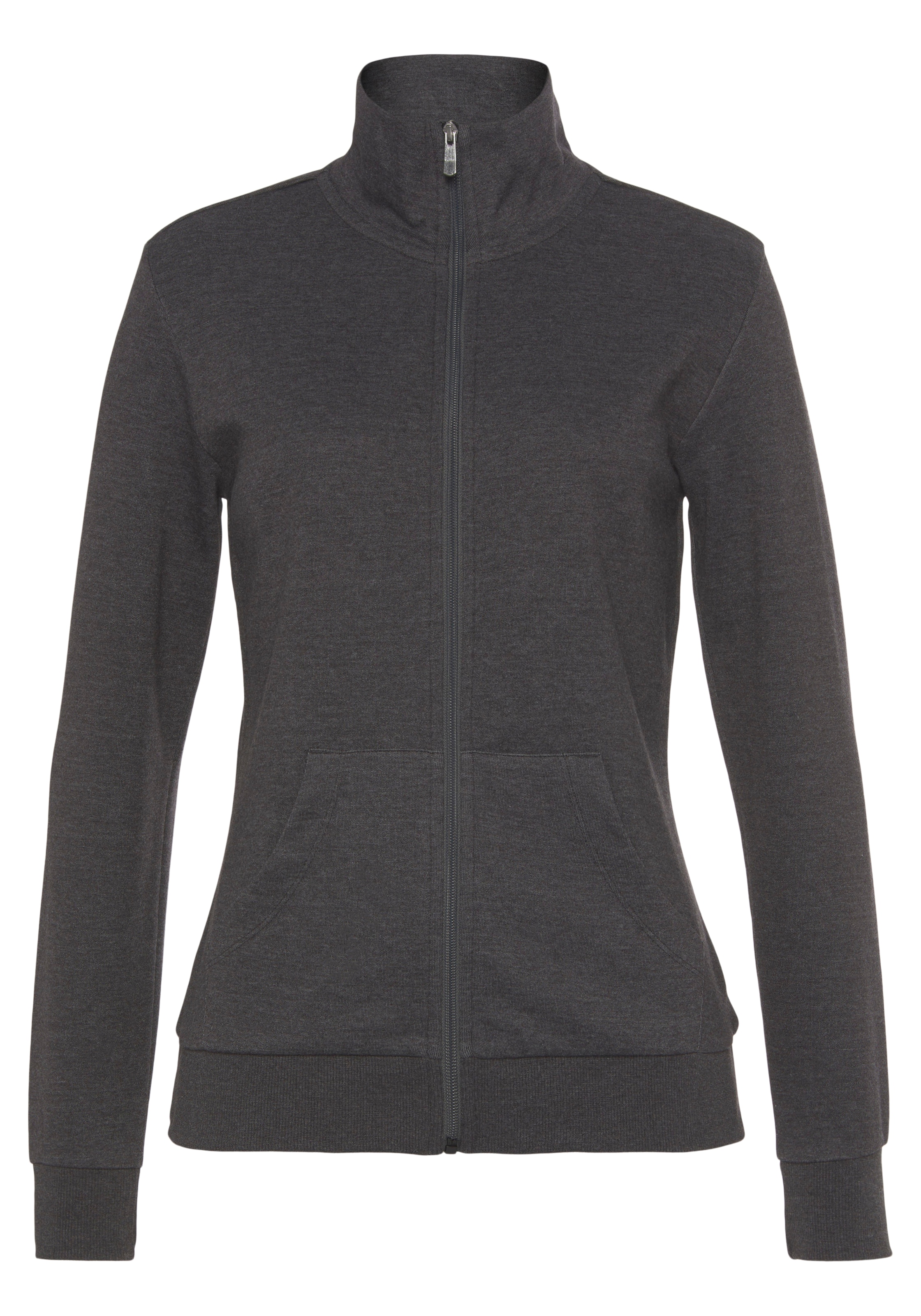 Bench. Loungewear Sweatjacke »- Loungejacke«, mit glänzender Logostickerei am Stehkragen, Loungewear, Loungeanzug