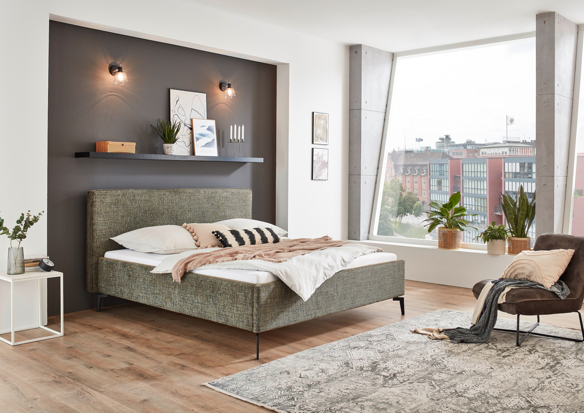 meise.möbel Polsterbett "Matera" in Breitcord, mit schwarzem Metallfuß, wah günstig online kaufen