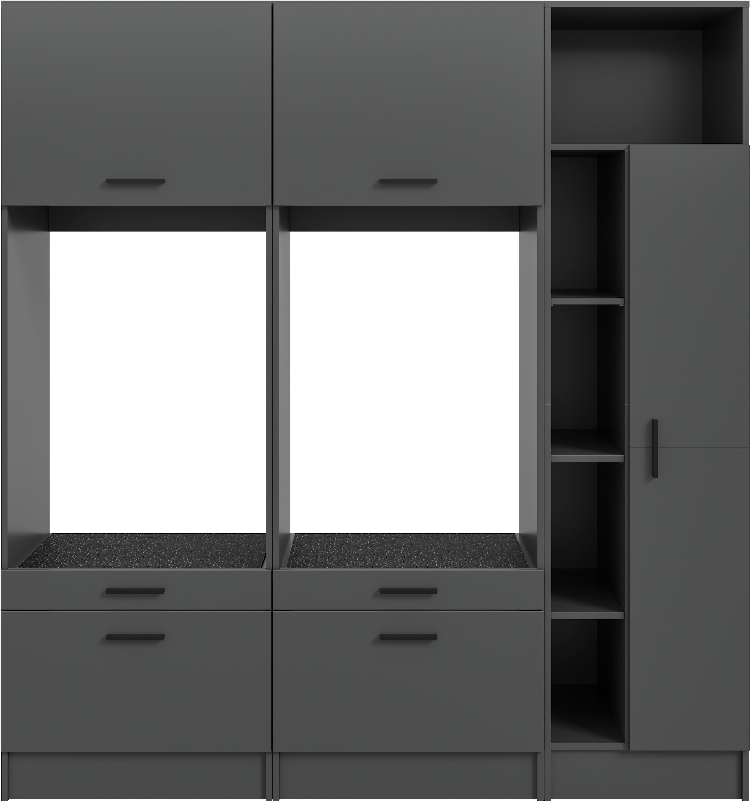 welltime Badmöbel-Set »FALAS, TOPSELLER!, 3-teilig, Hauswirtschaftsraum Set, Breite 182 cm«, (Set, 3 St., bestehend aus: 2x Waschmaschinenumbauschrank & 1x Mehrzweckschrank), Kombination, Waschmaschinenumbau, Waschmaschinenschrank, Wäschekammer
