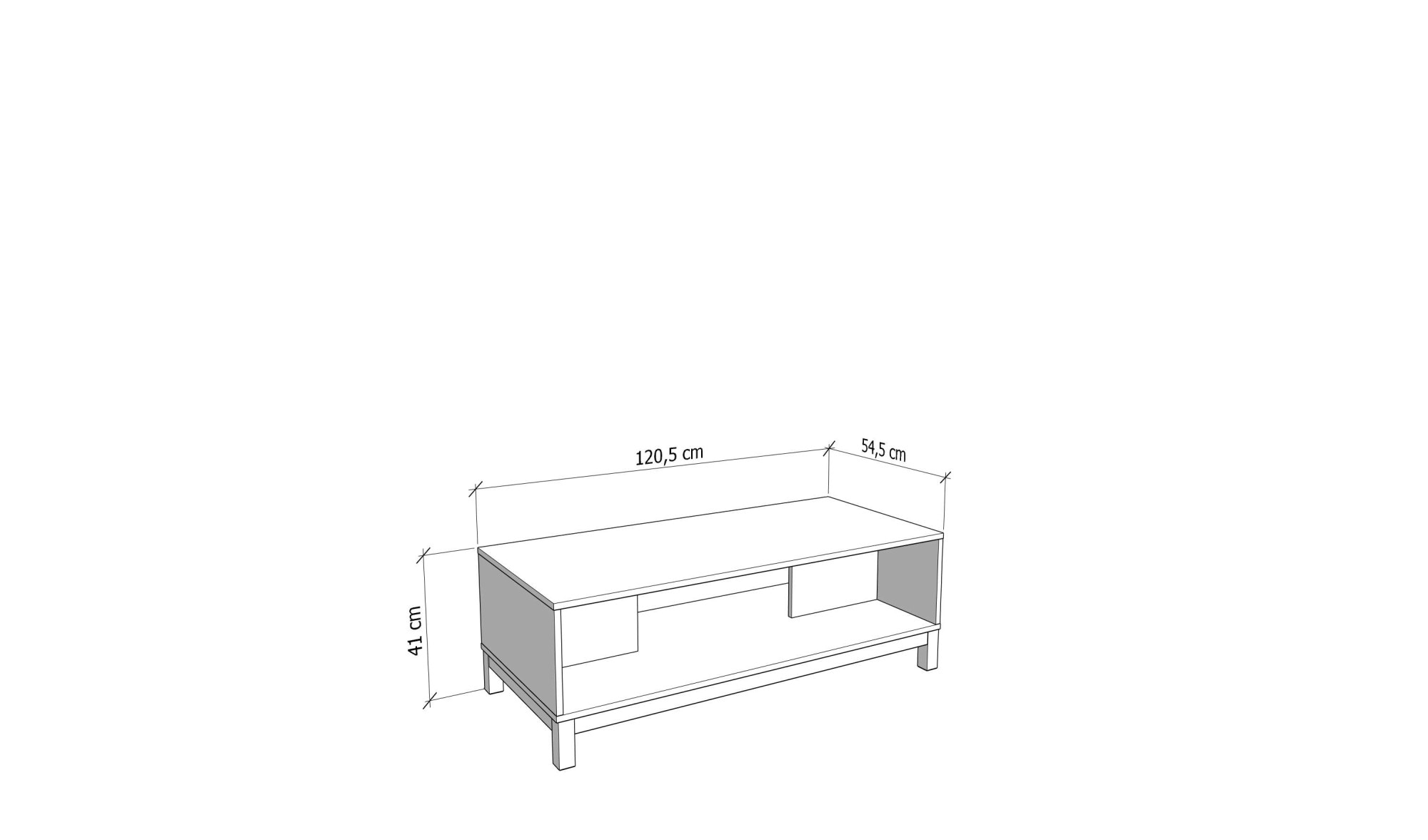 Home affaire Couchtisch »Essex, Wohnzimmertisch, Sofatisch, Beistelltisch, Kaffeetisch« Artisan Eiche & schwarze Streifen, MDF-Profil, ABS 1mm, modern
