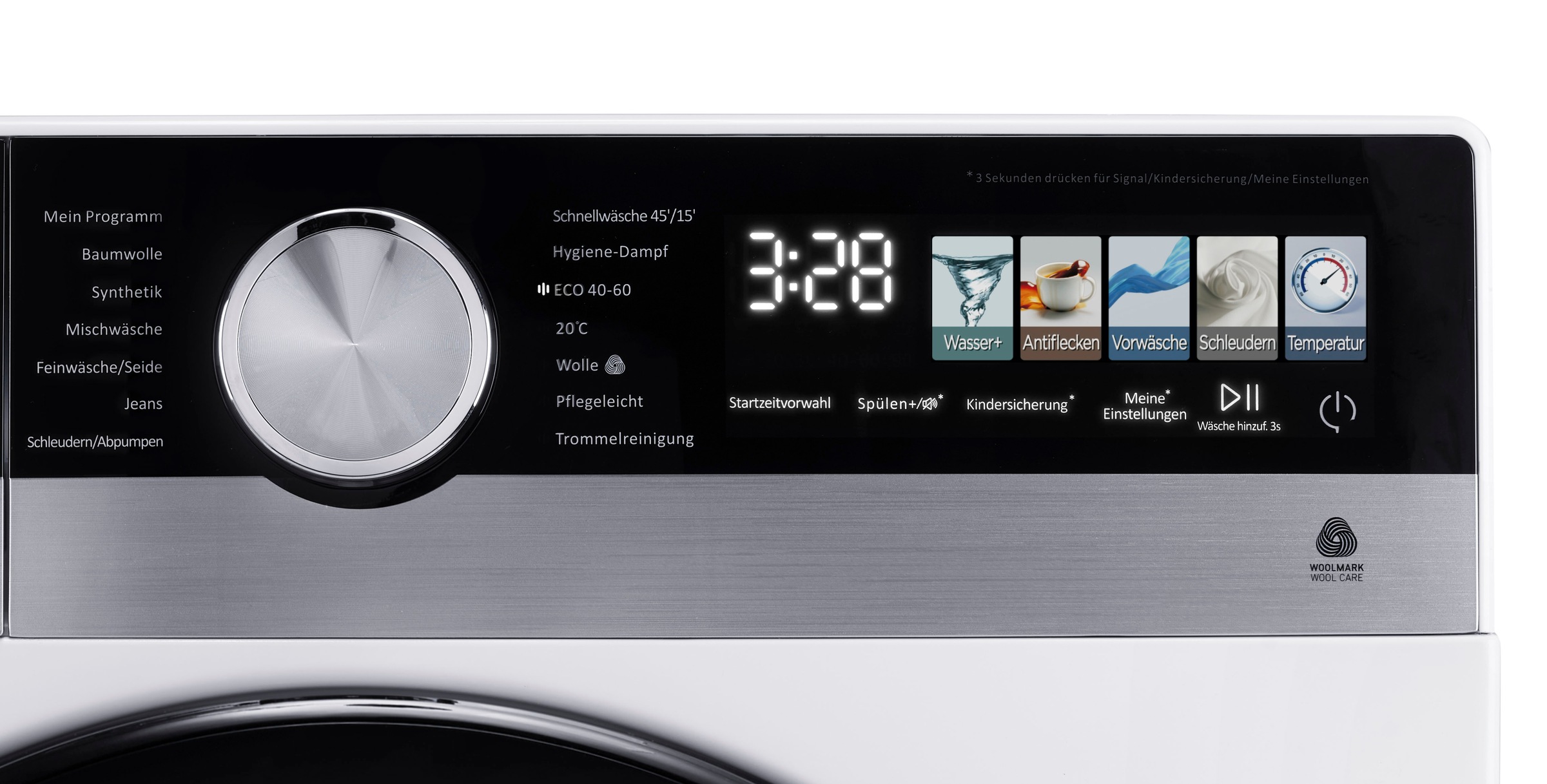 Hanseatic Waschmaschine »HWMM5814A3«, 8 kg, 1400 U/min, Touch-Farbdisplay, Schnellwaschprogramm, Dampffunktion