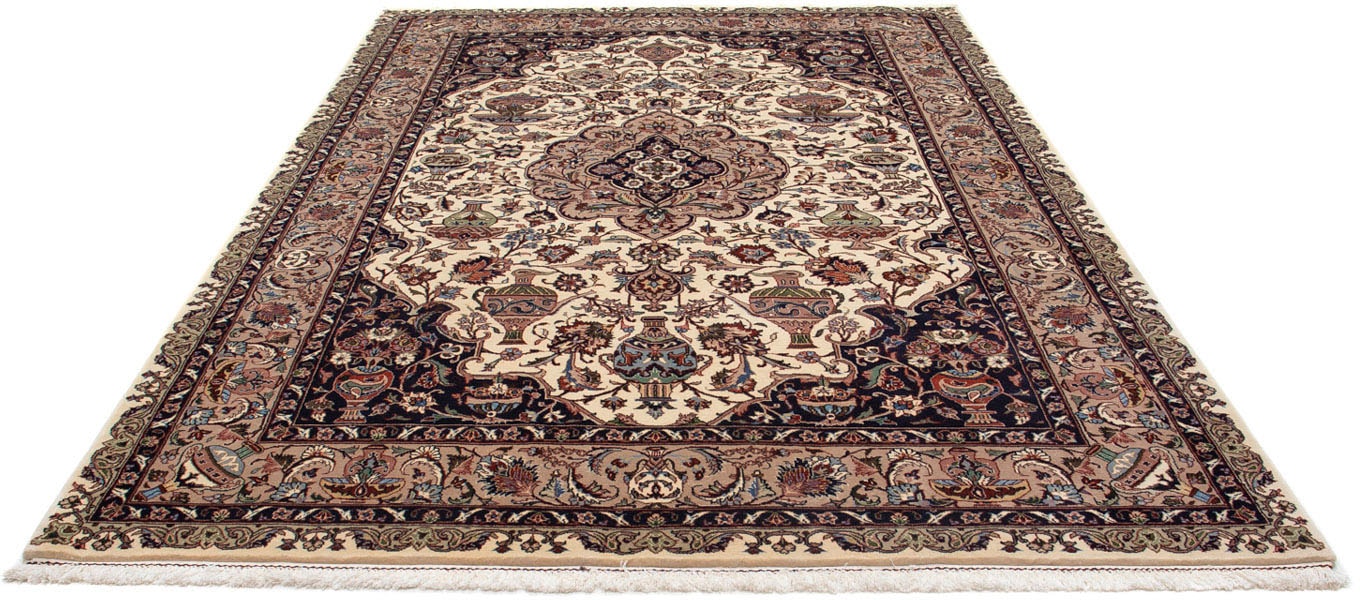 morgenland Wollteppich »Kaschmar Medaillon Beige 287 x 201 cm«, rechteckig, günstig online kaufen