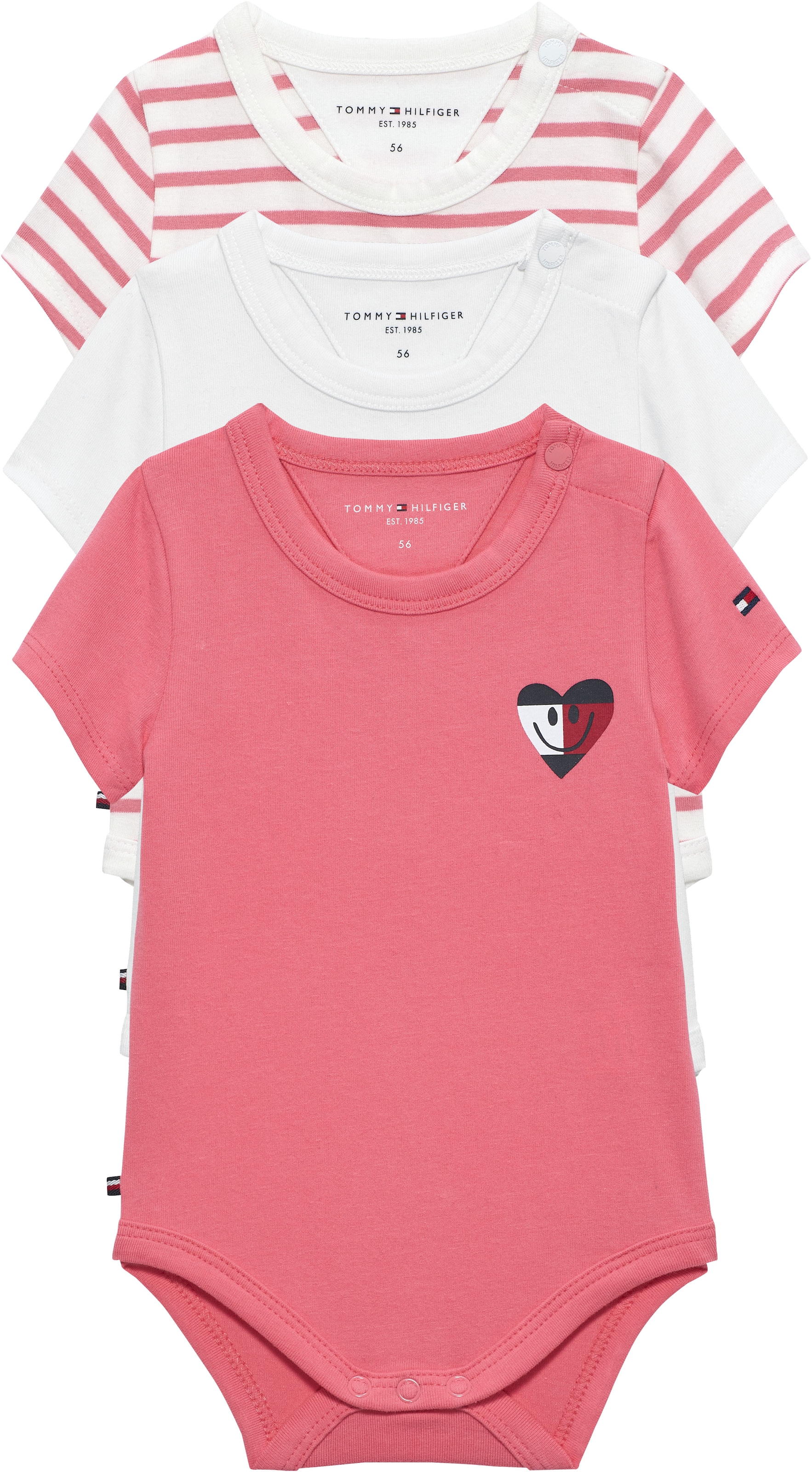 Tommy Hilfiger Body »FLAG SMILE 3 PACK BODY« Set, 3 Regular fit mit Rundhalsausschnitt für Babys