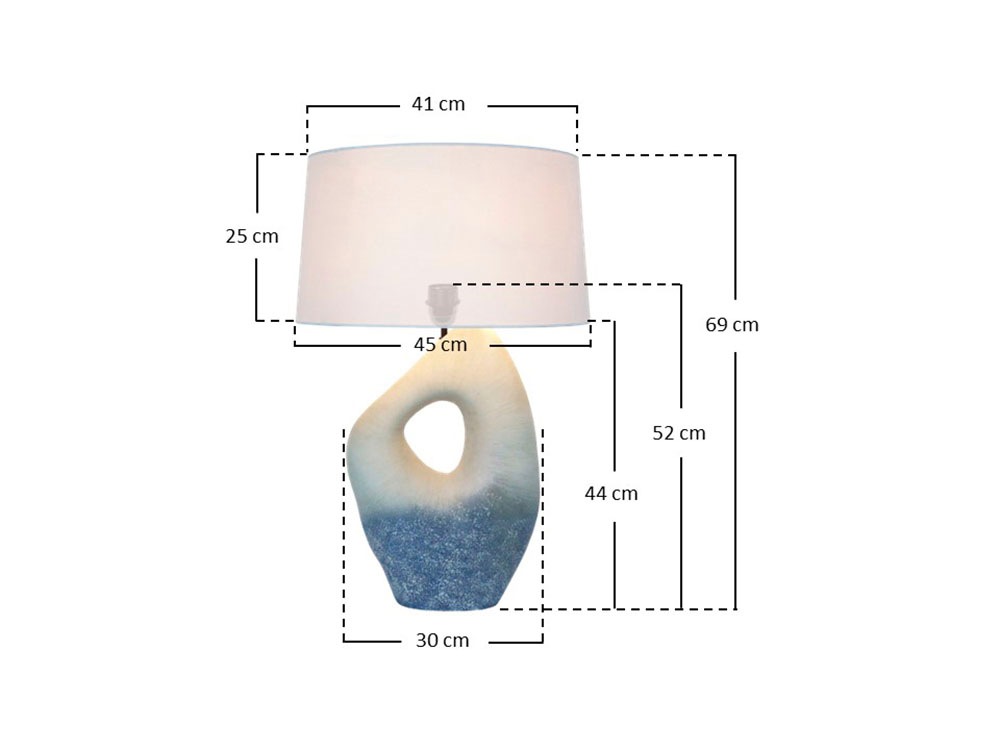 SalesFever Tischleuchte »Keramik«, 1 flammig, Leuchtmittel E27 | ohne Leuchtmittel, mit handbemalter Keramik-Basis