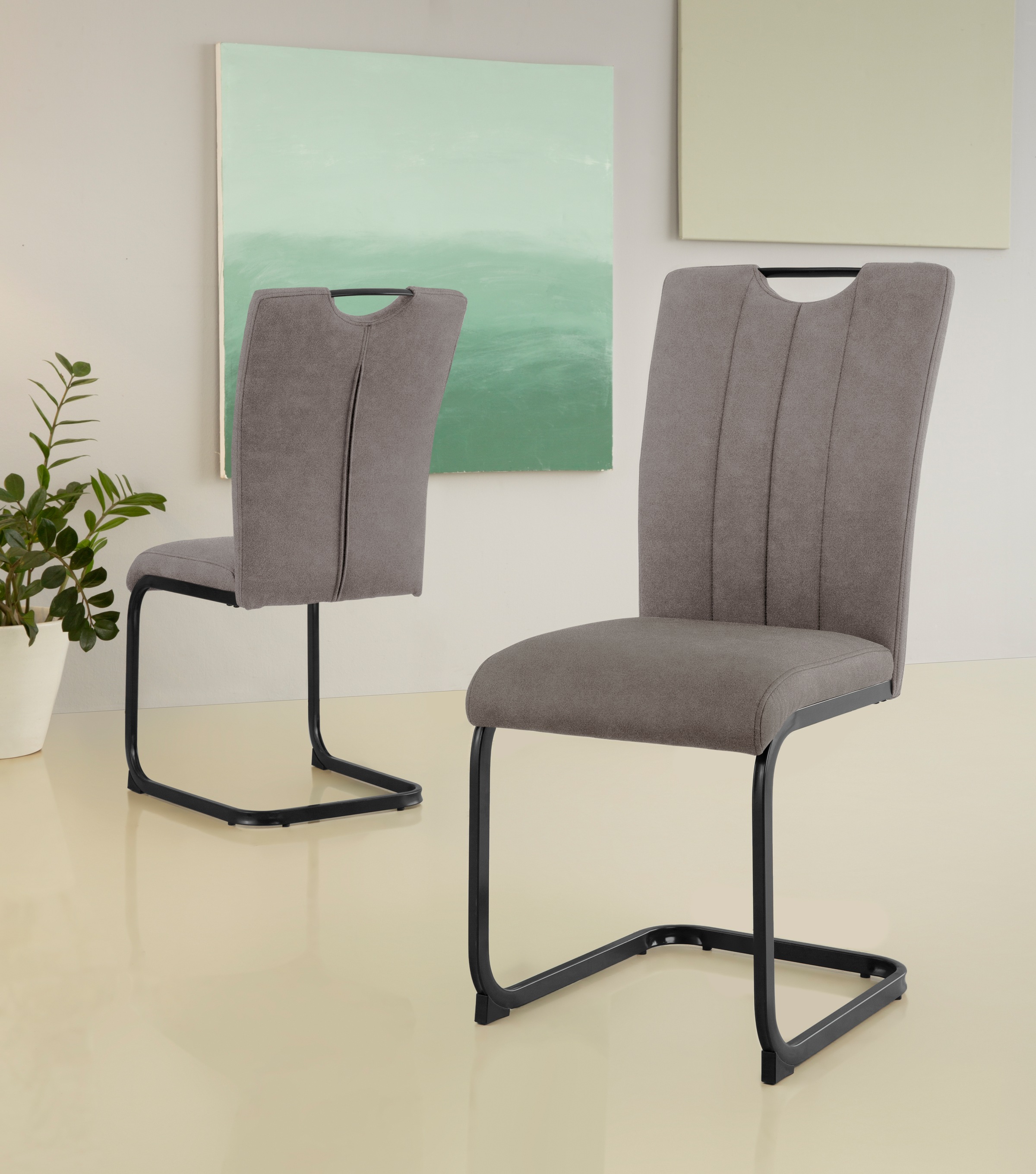 Home affaire Freischwinger »Napoli«, (Set), 2 St., Luxus-Microfaser Vintage günstig online kaufen