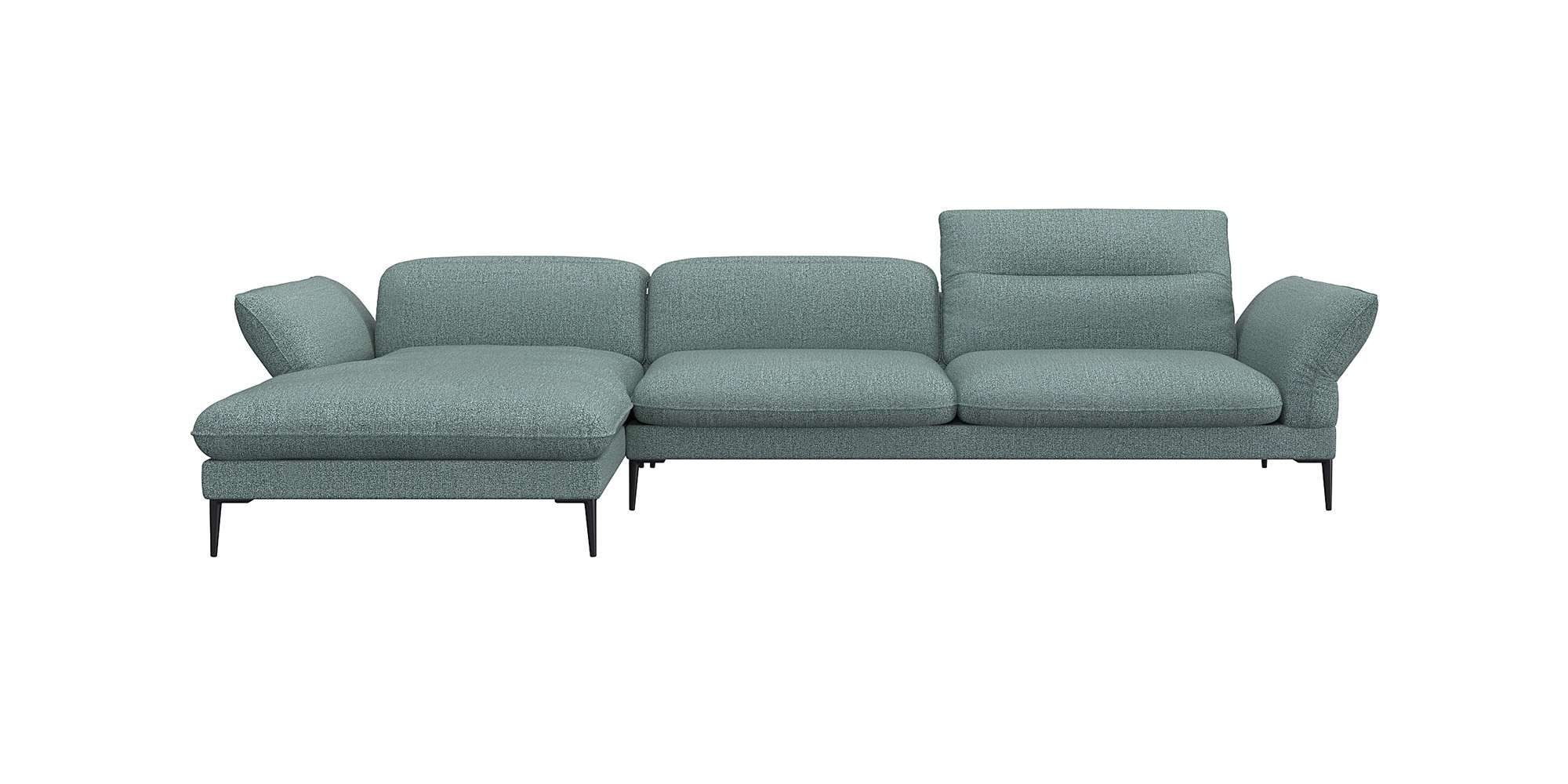 FLEXLUX Ecksofa »Salino, Funktionssofa mit Recamiere, Relaxsofa, Ecksofa«, Sofa mit Arm- und Kopfteil-Verstellungen, Kaltschaum & Stahl-Wellen