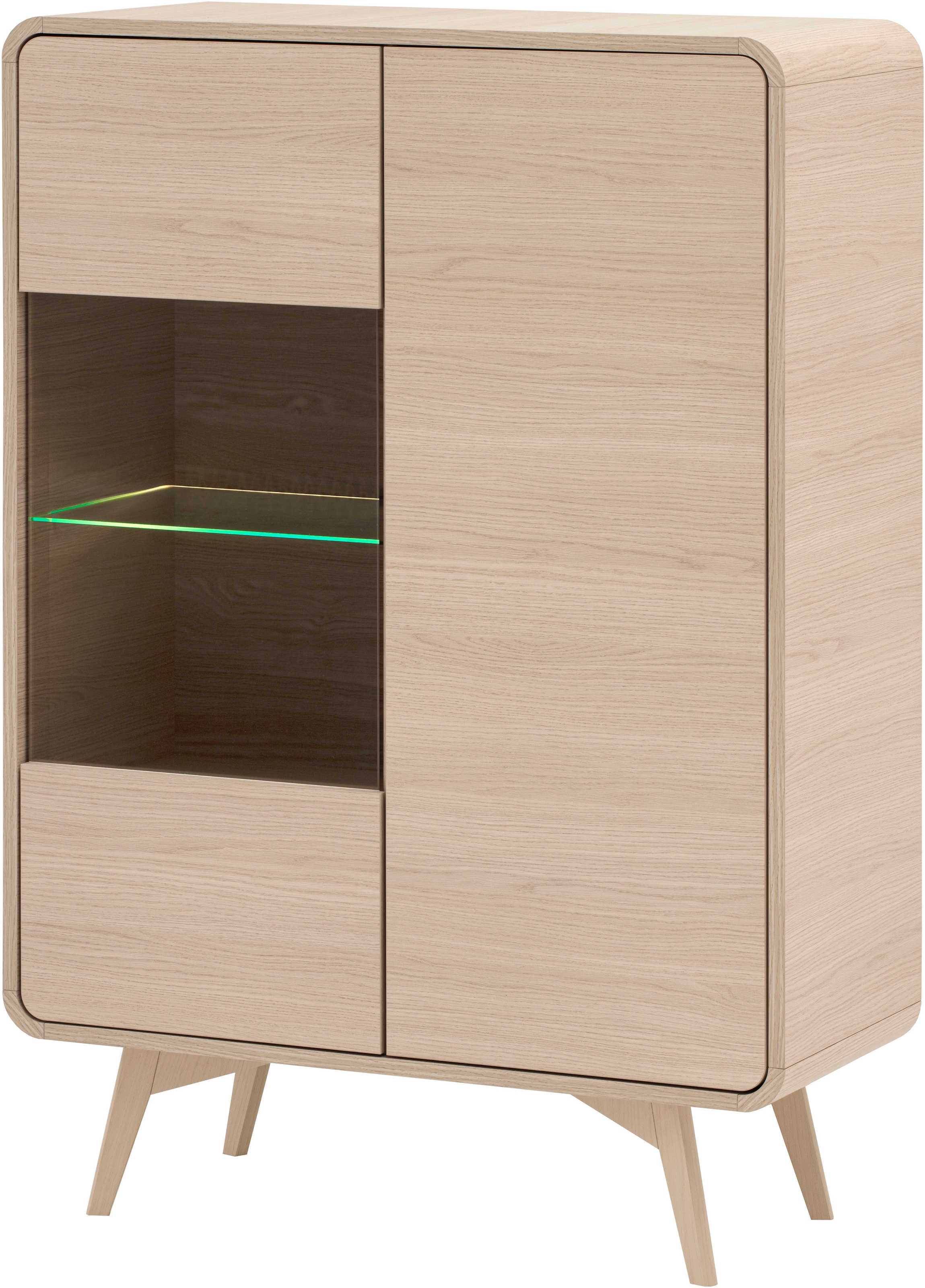 Home affaire Vitrine »Torsby, moderne Glasvitrine, Stauraumelement, Schrank« abgerundete Ecken, ausreichend Stauraum, vielseitig einsetzbar