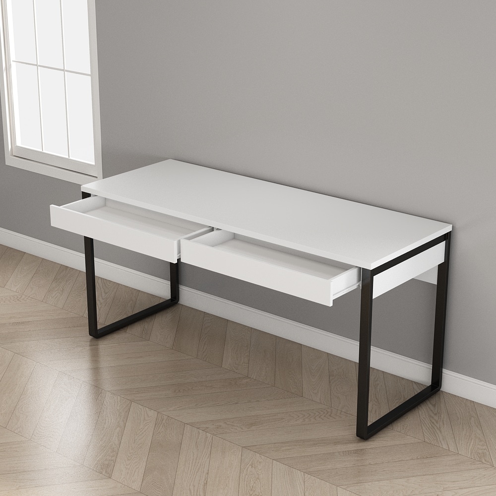 OTTO home Schreibtisch »Moid, Computertisch im modernen Design,« Breite 120/140/160 cm, mit Metallbeinen & Schublade