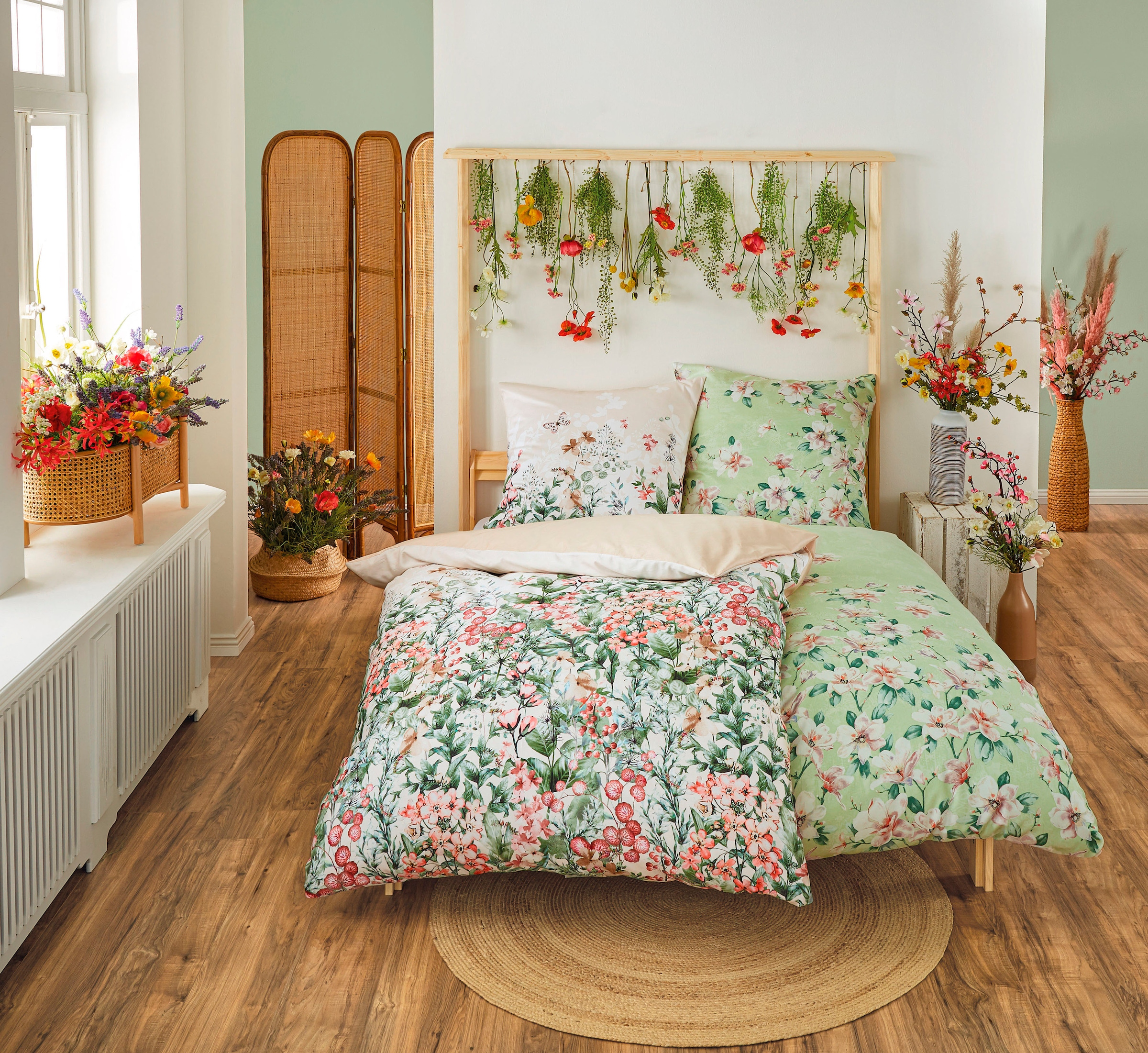 Kleine Wolke Wendebettwäsche »Jardin«, mit floralem Muster