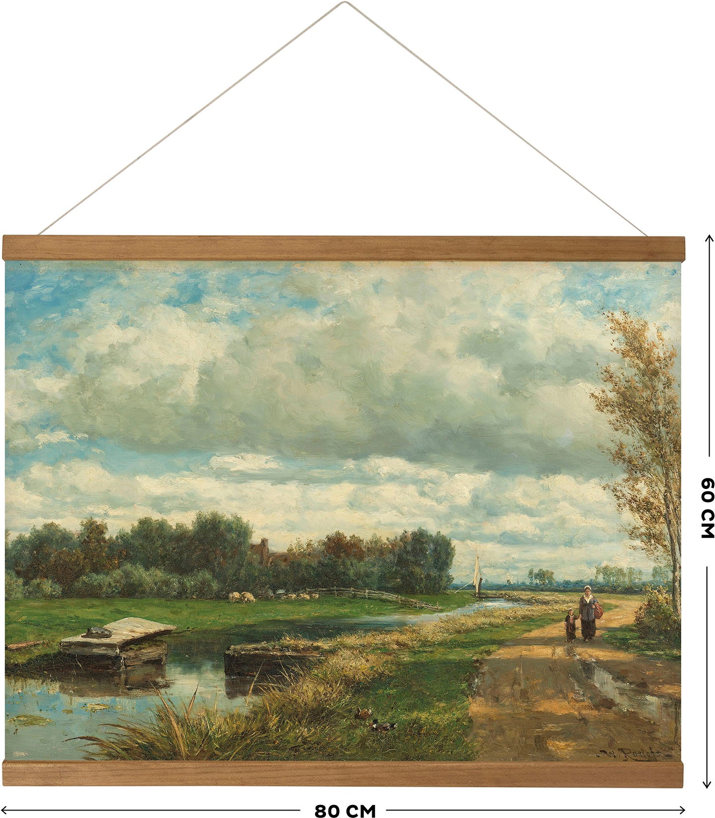 Art for the home Leinwandbild »Dutch Landscape«, (1 St.), Luxus Kakemono Leinen Wandposter 80x60cm