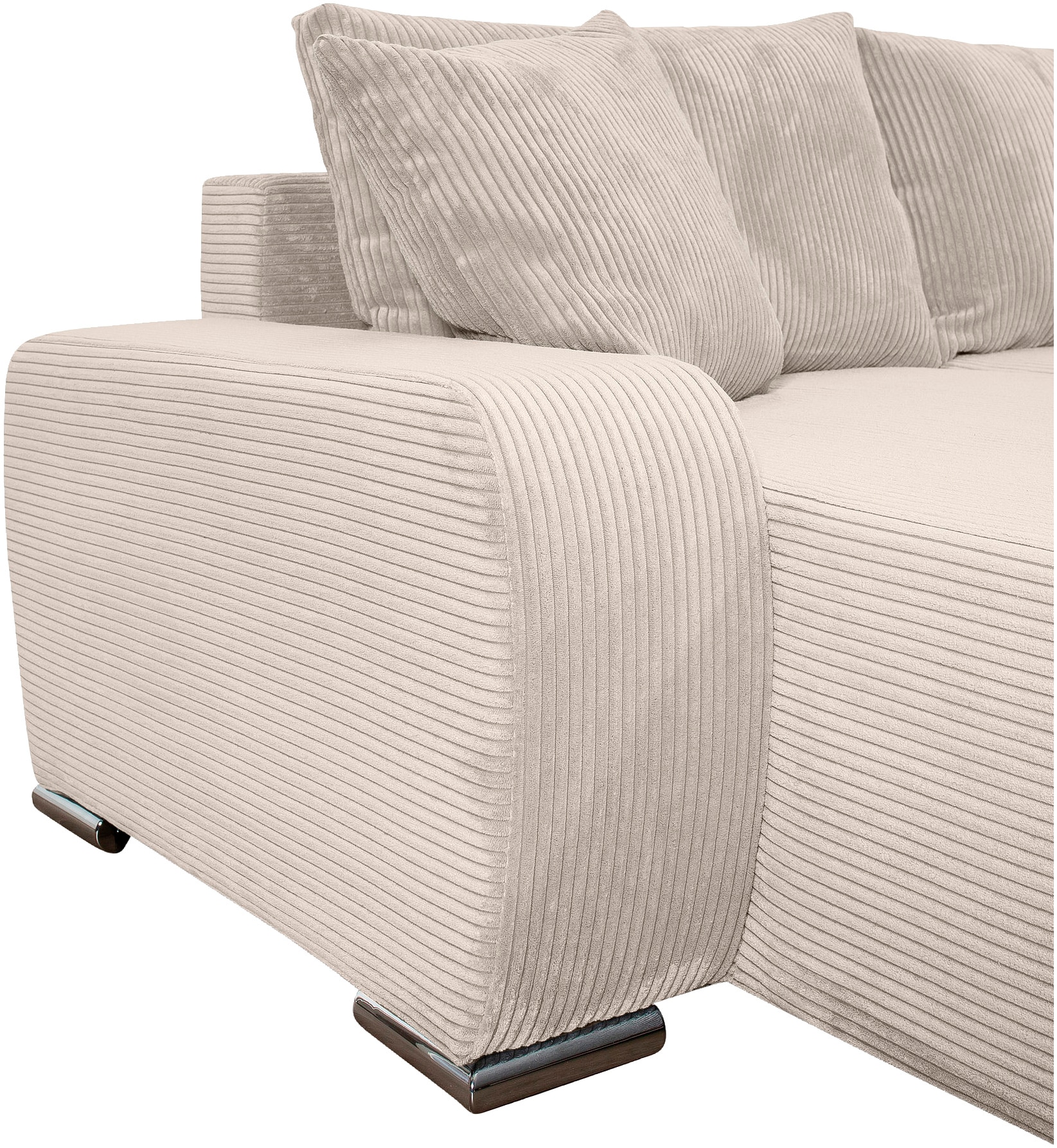 COLLECTION AB Wohnlandschaft »Paola U-Form«, mit Schlaffunktion, Stauraum, Zierkissen und Bonnellfederkern, Cord