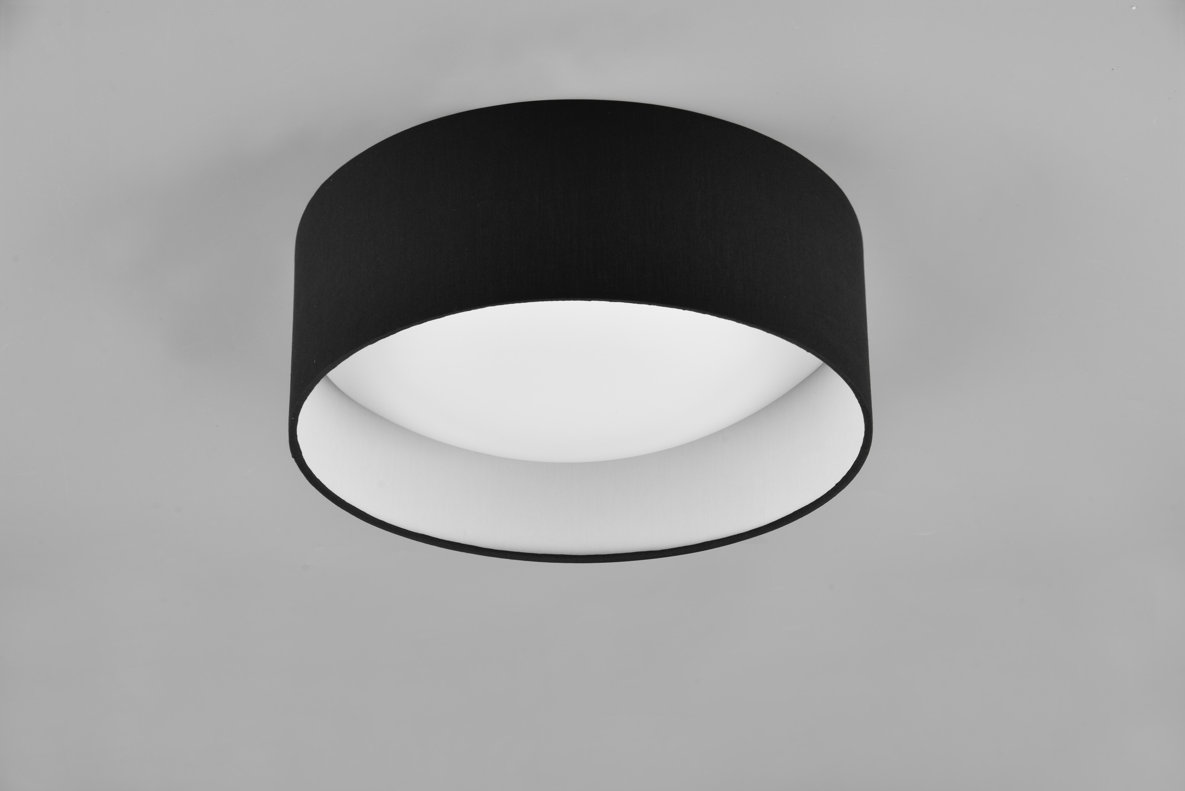 REALITY Leuchten LED Deckenleuchte »LOCARNO, runde LED Deckenlampe mit Stoffschirm, Ø 30 cm Höhe 11 cm«, 1 flammig, Leuchtmittel LED-Board | LED fest integriert, 12W LED warmweiß 3000 K, 1160 Lumen, Wohnzimmer Schlafzimmer Licht