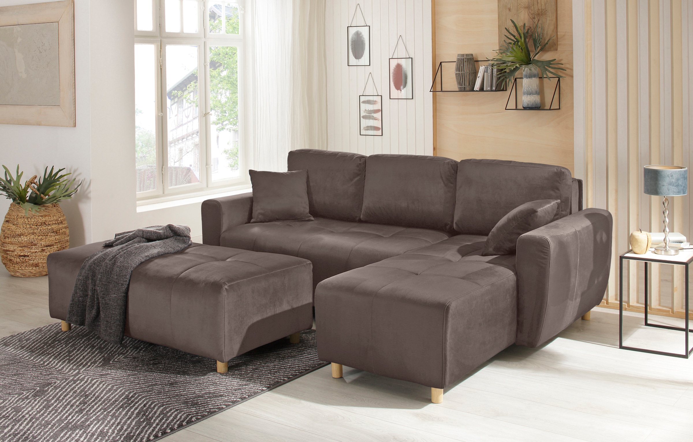 Home affaire Ecksofa »Scania L-Form«, wahlweise mit Bettfunktion und Bettkasten