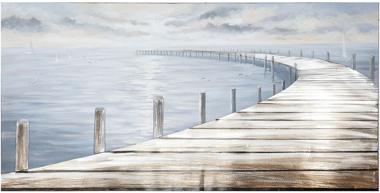 Casablanca by Gilde Leinwandbild »Bild rechteckig Steg blau H. 75 cm«, (1 S günstig online kaufen