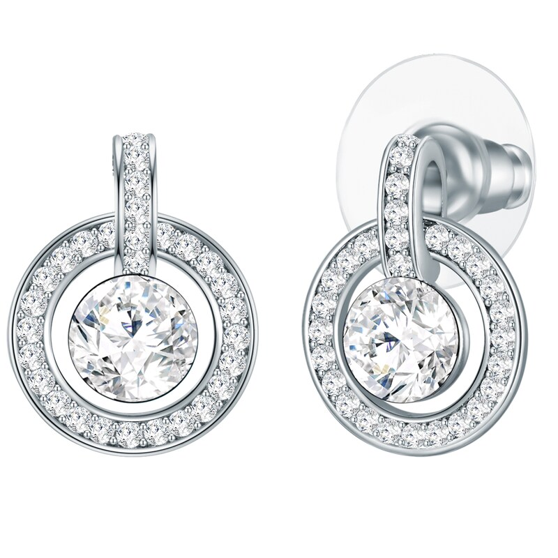 LULU & JANE Paar Ohrstecker »Set: AV179« mit Glaskristall silber + weiß 15,4 Elegante Damen-Ohrstecker