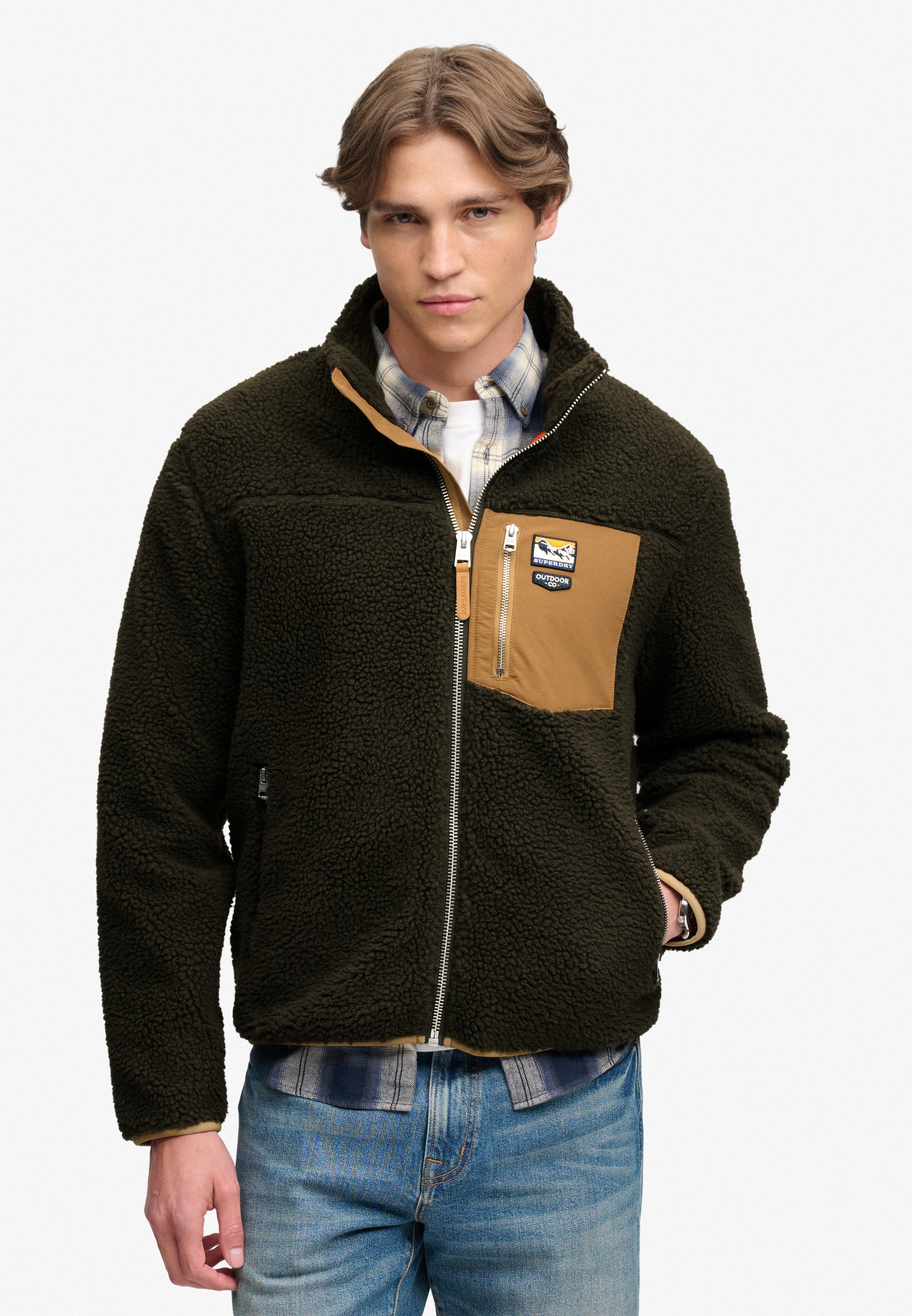 Superdry Sweatjacke »MOUNTAIN FULL ZIP FLEECE« Relaxed Fit, mit Reißverschluss, aus Fleece