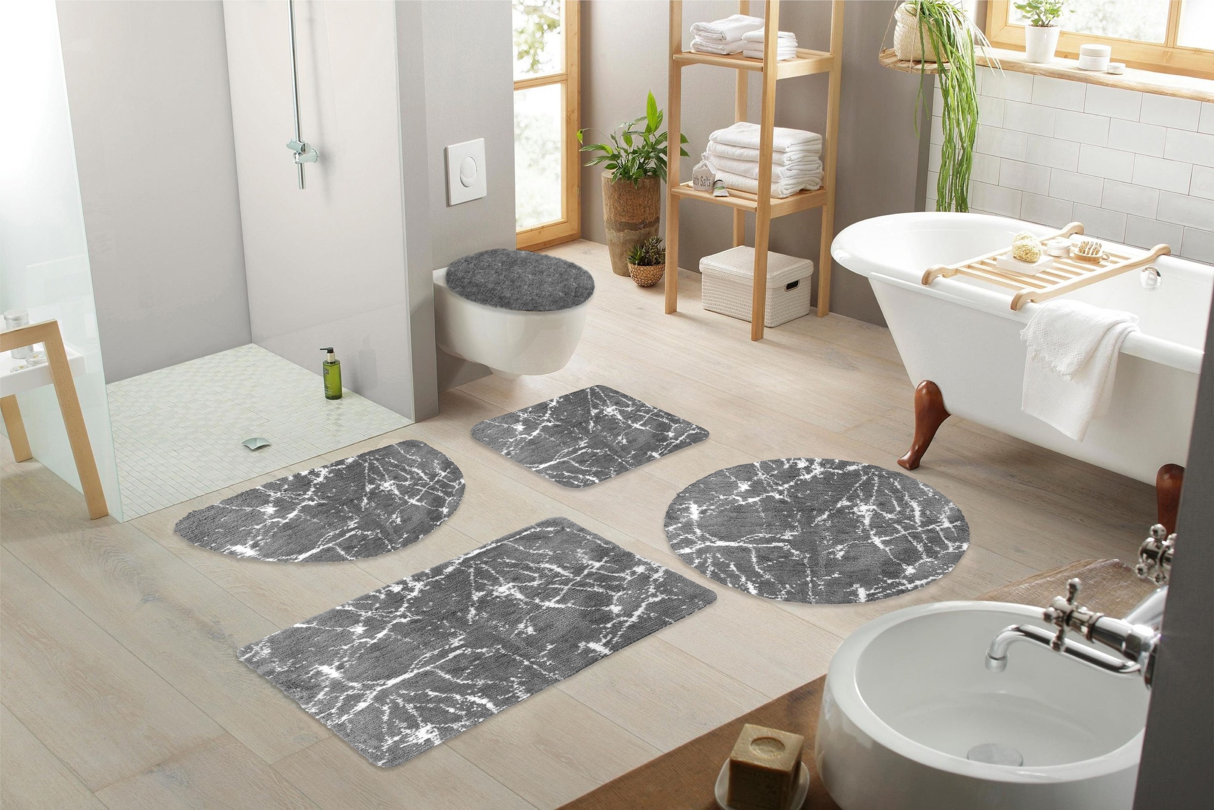 my home Badematte »Marble«, rutschhemmend beschichtet, fußbodenheizungsgeei günstig online kaufen
