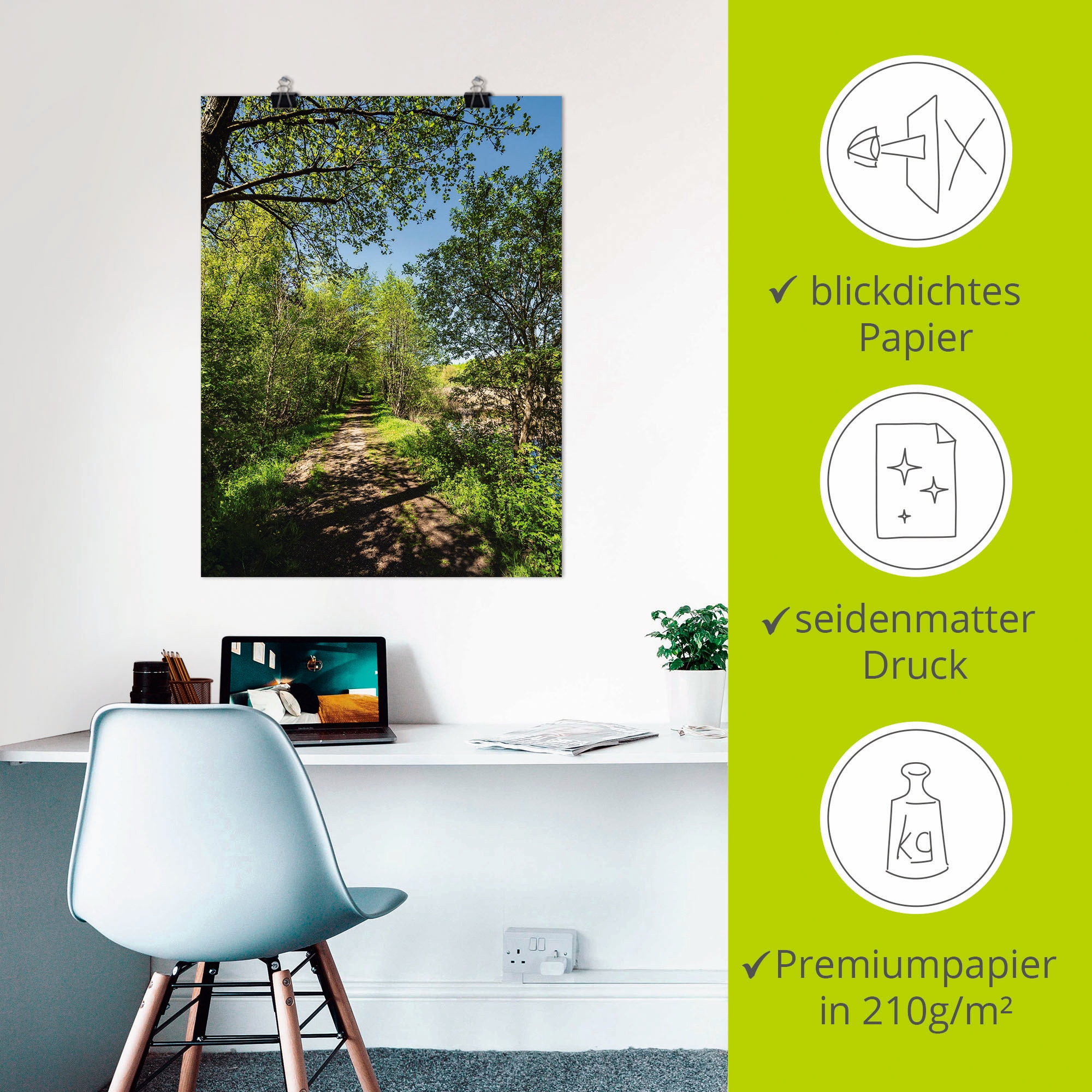 Artland Poster »Weg und Bäume bei Kuchelmiß« Waldbilder 1 Stk. tlg. ohne Rahmen