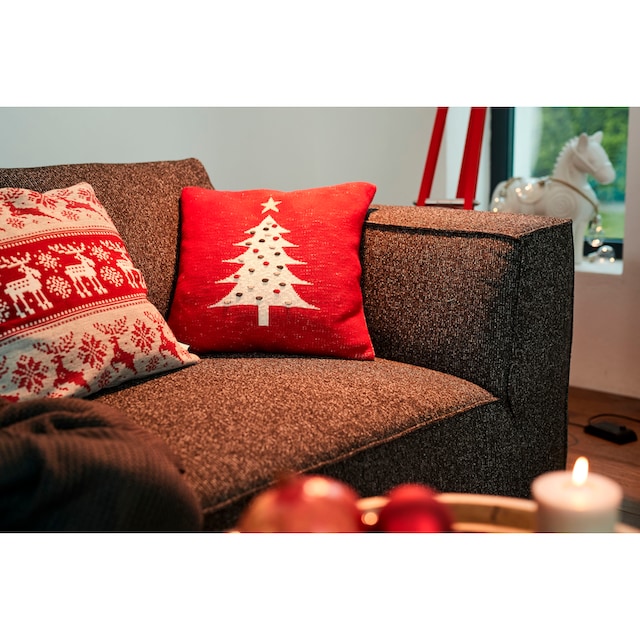 TOM TAILOR HOME Dekokissen »Knitted Red Tree«, Gestrickte Kissenhülle ohne  Füllung mit Weihnachtsbaum-Motiv, 1 Stück bequem und schnell bestellen