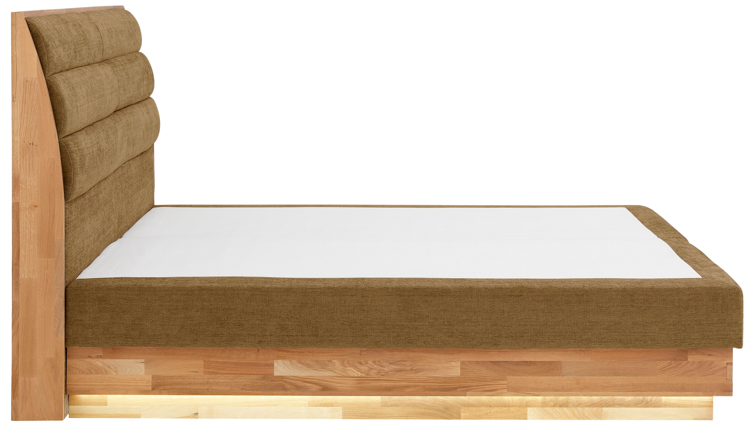 OTTO products Boxspringbett LED-Beleuchtung, mit zertifizierten, recycelten Bezugsstoffen