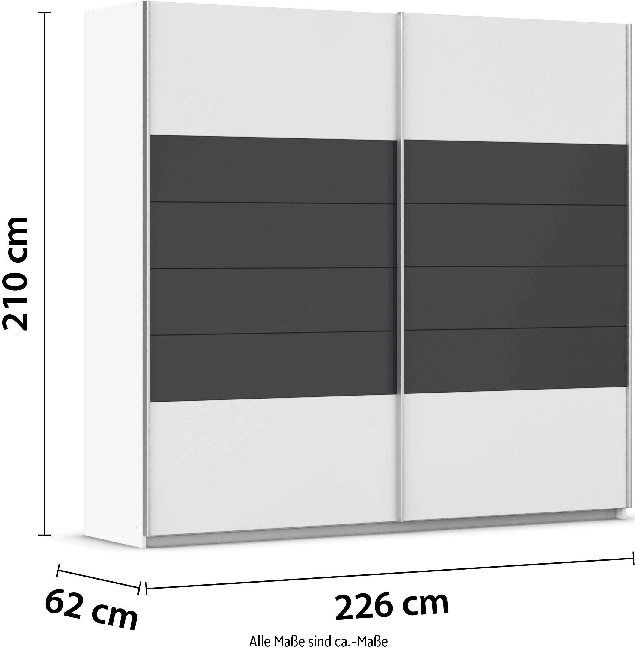 rauch Schlafzimmer-Set »Komplettschlafzimmer Schlafzimmer BARCELONA mit Schrank Breite 226 cm,«, (Set, 4 tlg.), Bett 160 oder 180 cm und 2 Nachttischen MADE IN GERMANY