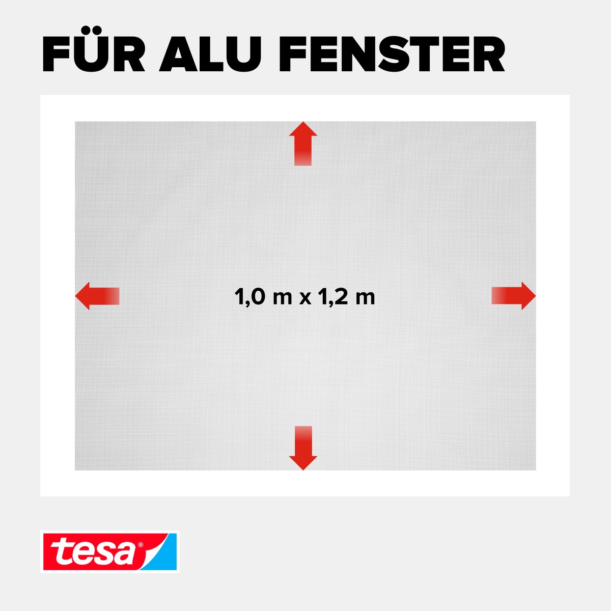 tesa Fliegengitter-Gewebe »Insect Stop Fliegengitter Ersatzrolle Fiberglas-Gewebe - 1.0 m x 1.2 m«, Mückennetz für Fenster - Ersatz-Rolle