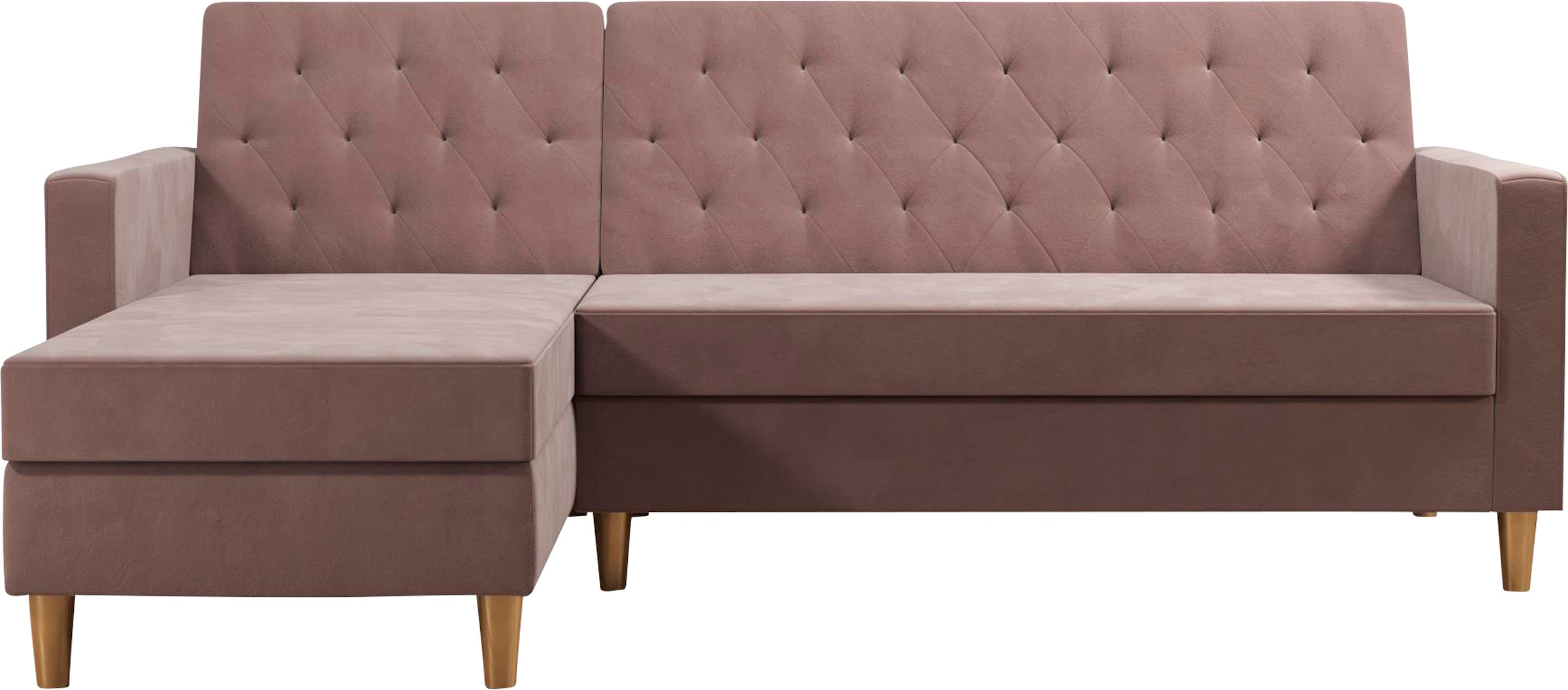 Cosmo Living Ecksofa »Liberty«, mit Schlafffunktion, Recamiere mit Stauraum günstig online kaufen